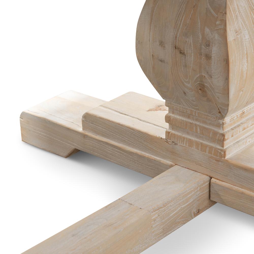 Titan Reclaimed 2.4m ELM Wood Dining Table - Rustic White Washed