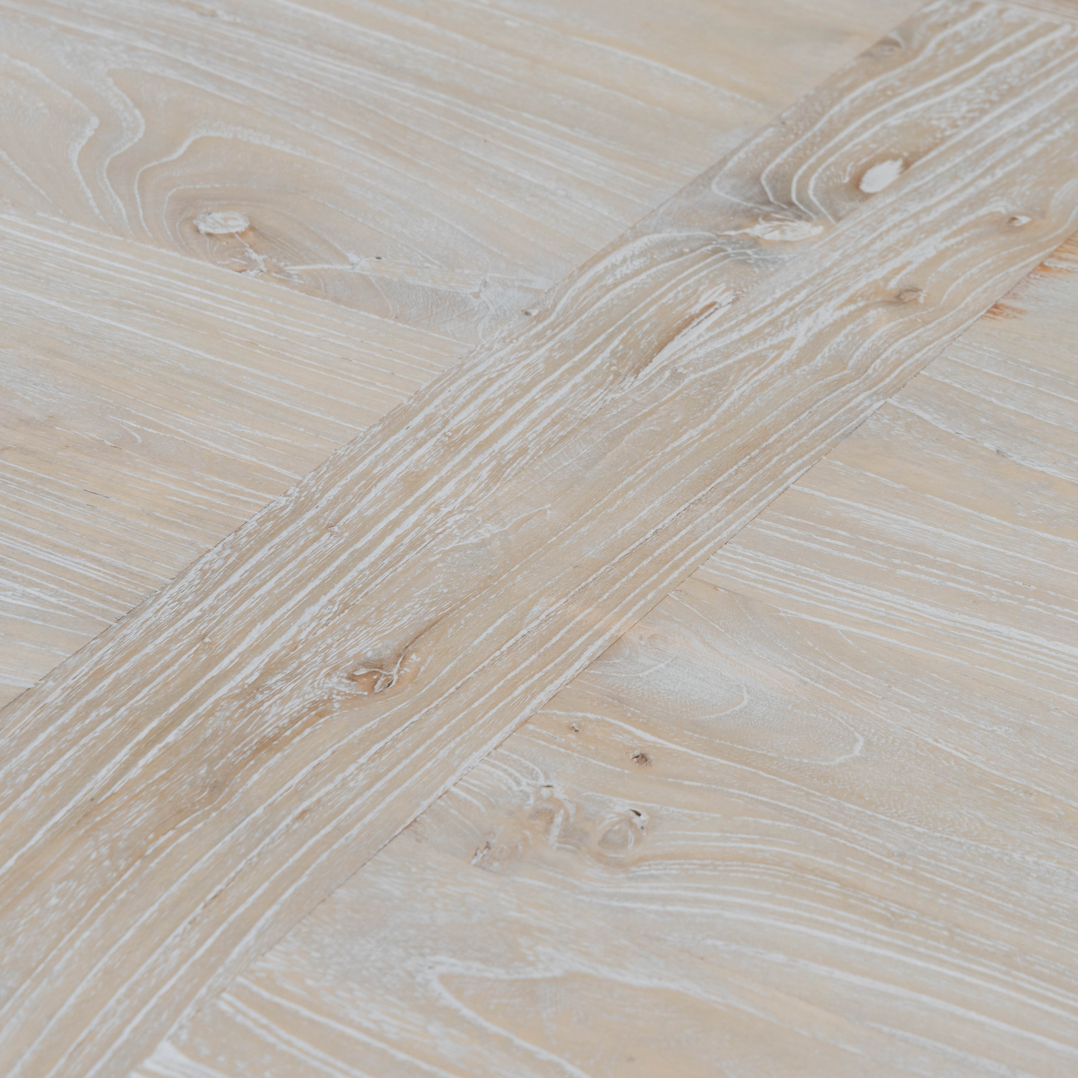 Titan Reclaimed 2.4m ELM Wood Dining Table - Rustic White Washed