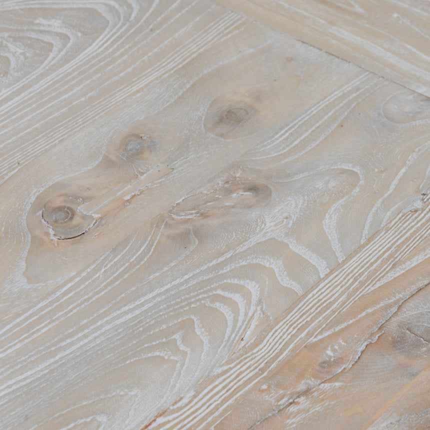 Karin 2.4m Dining Table - Rustic White Washed