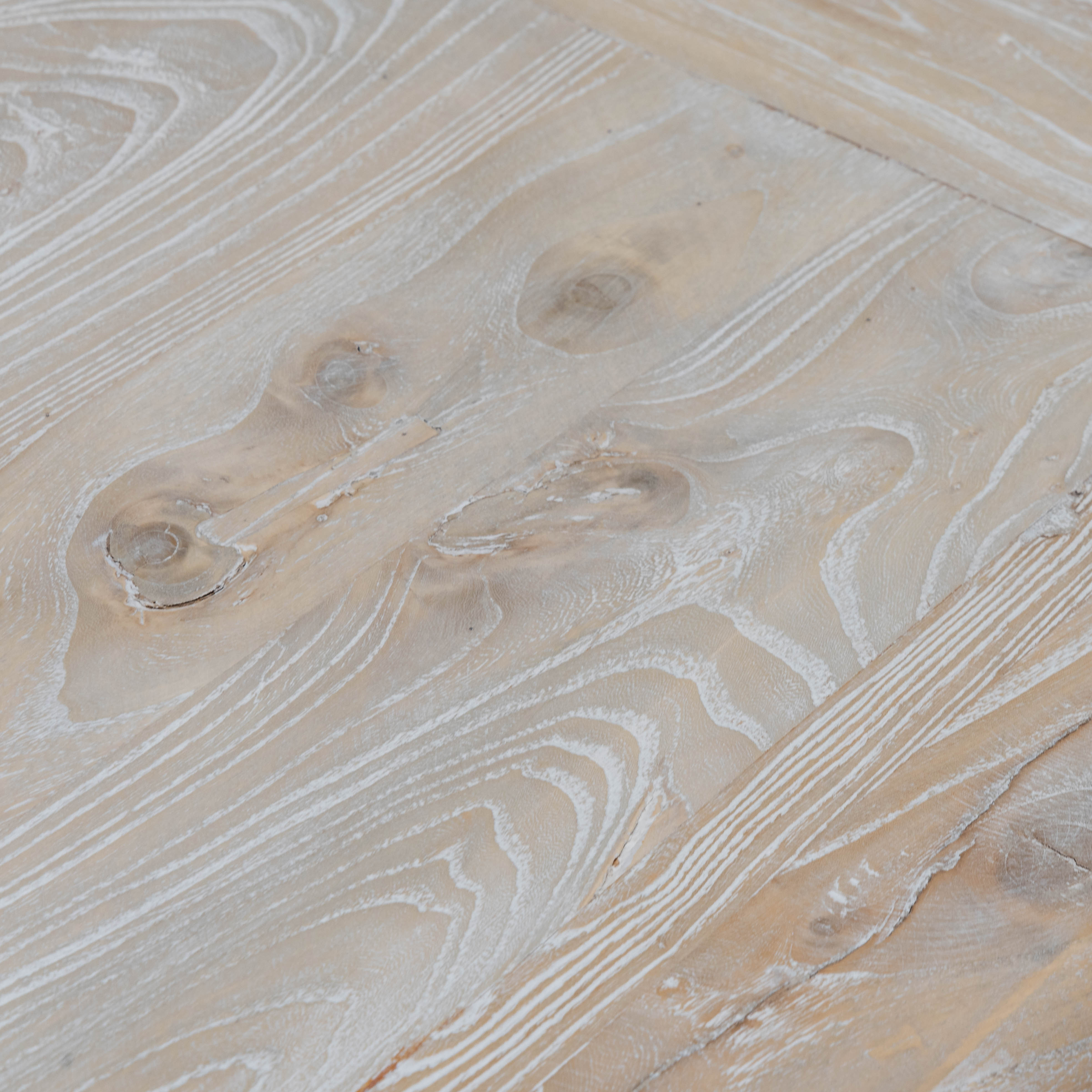 Titan Reclaimed 2.4m ELM Wood Dining Table - Rustic White Washed