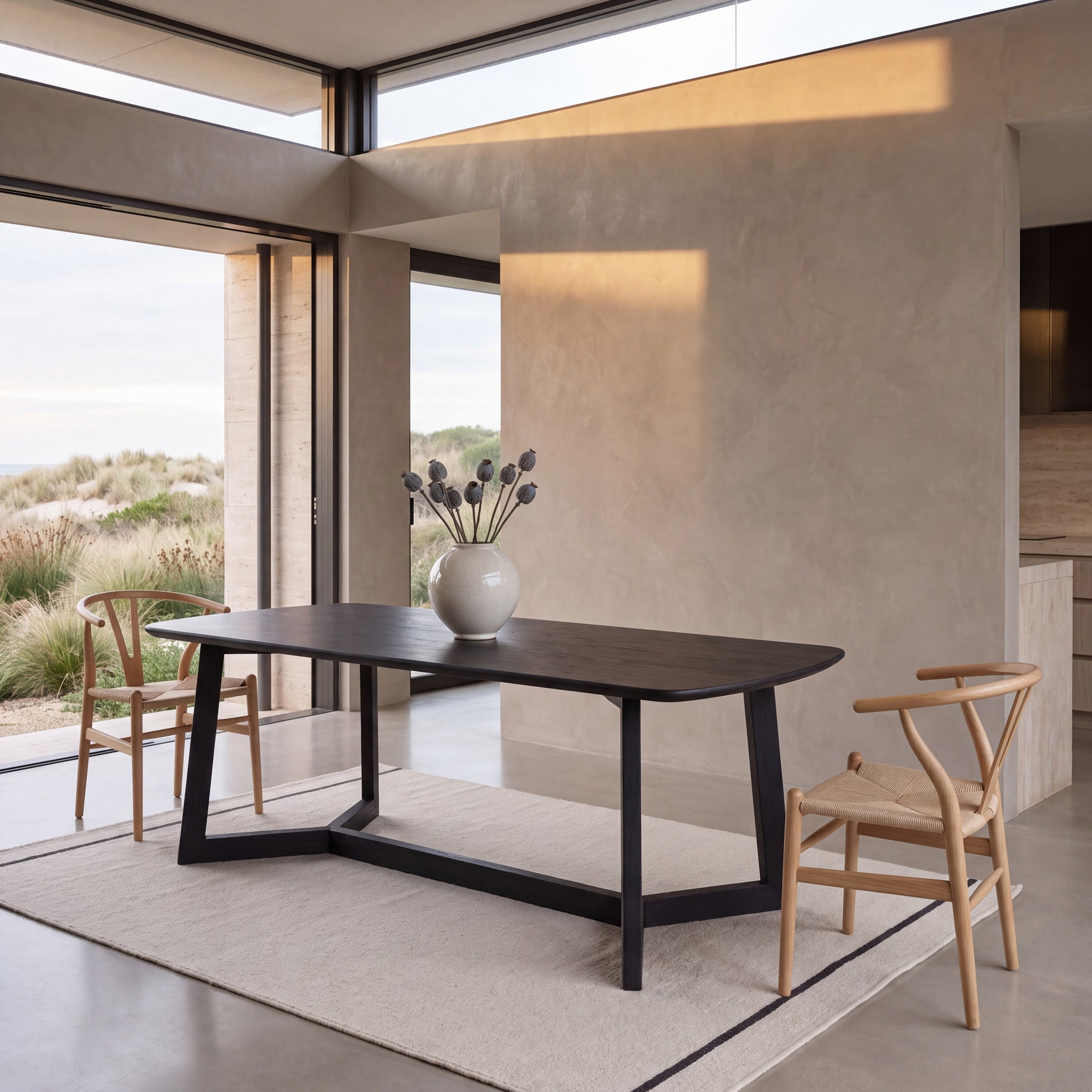 2.2m Dining Table - Black