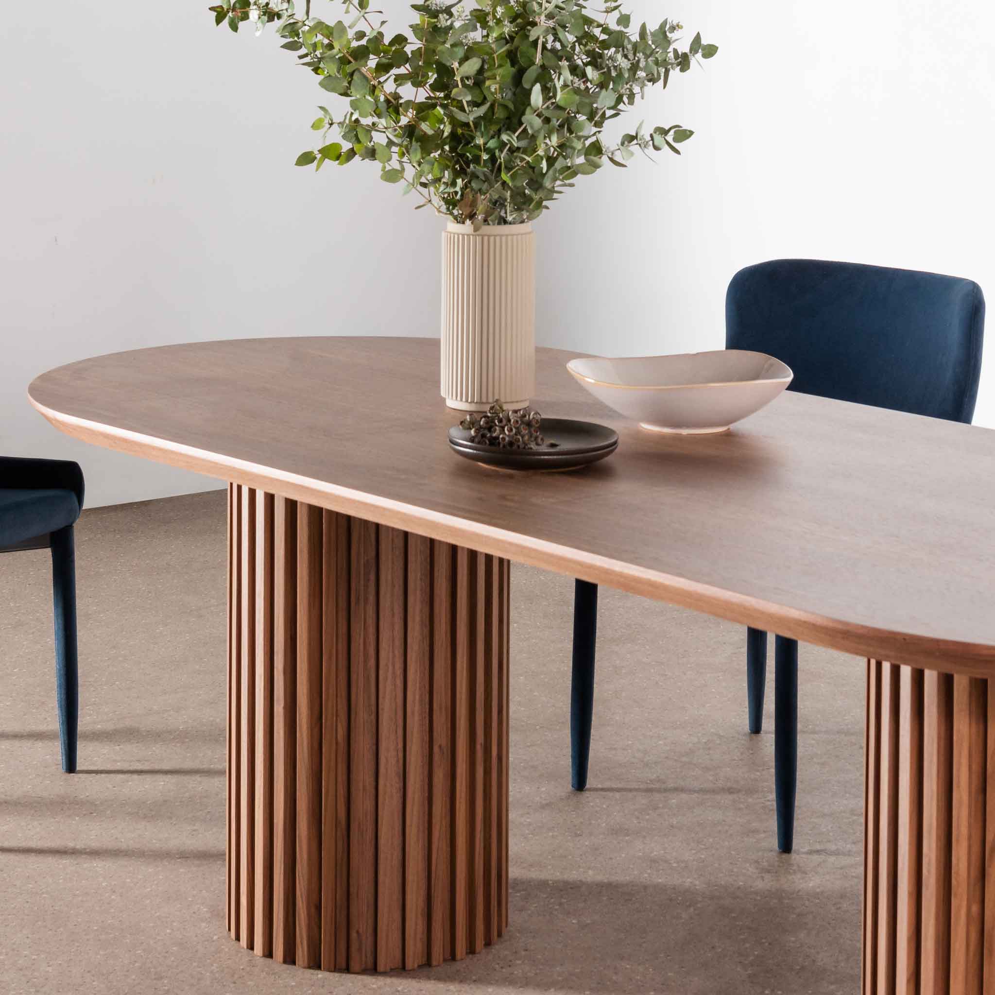 Marty 2.2m Wooden Dining Table - Walnut