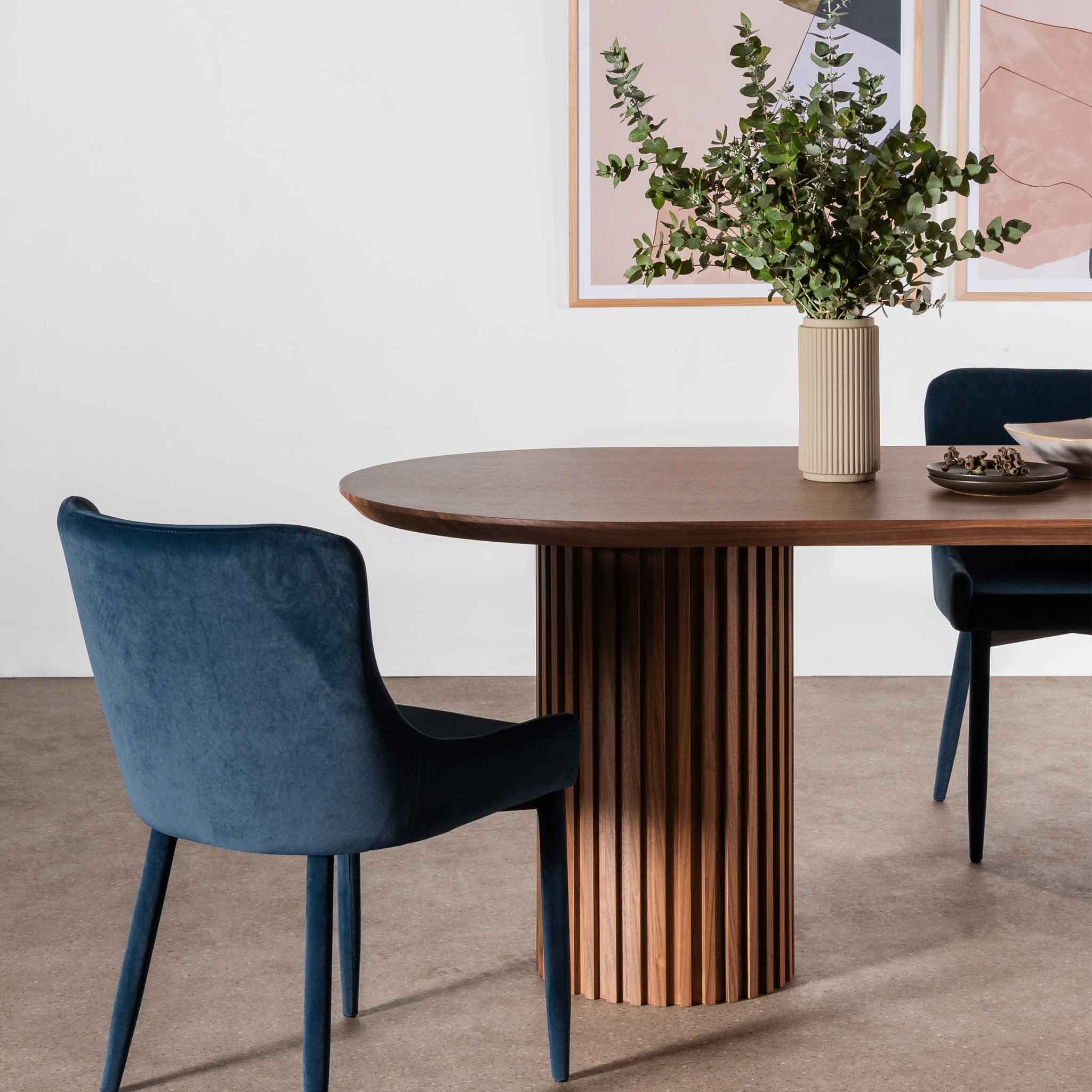 Marty 2.2m Wooden Dining Table - Walnut