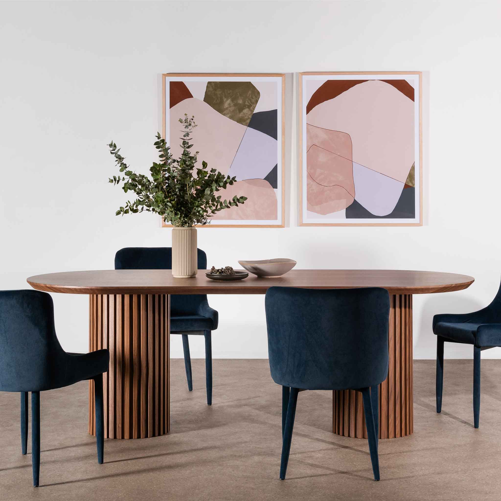 Marty 2.2m Wooden Dining Table - Walnut