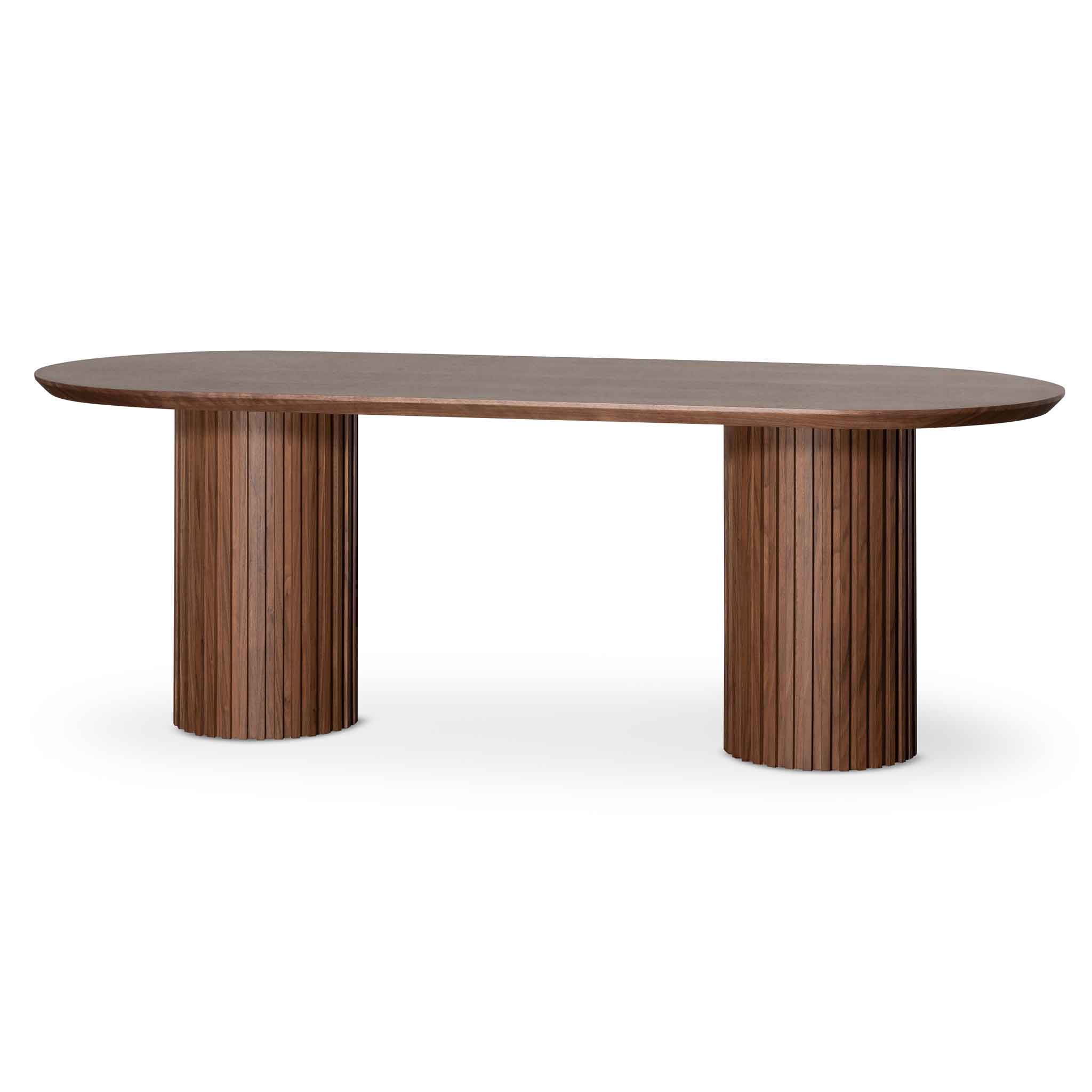 2.5m Wooden Dining Table - Walnut