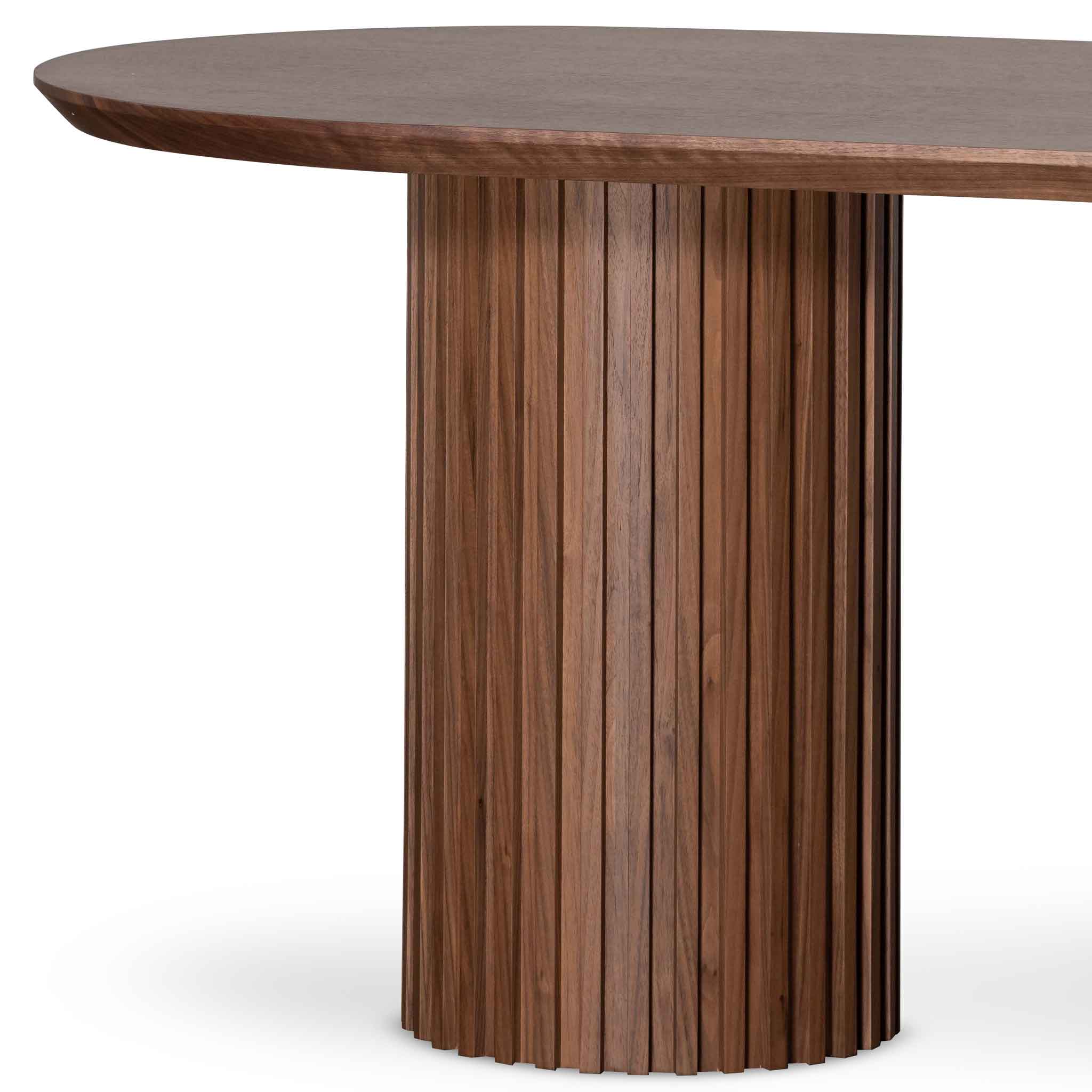 2.5m Wooden Dining Table - Walnut