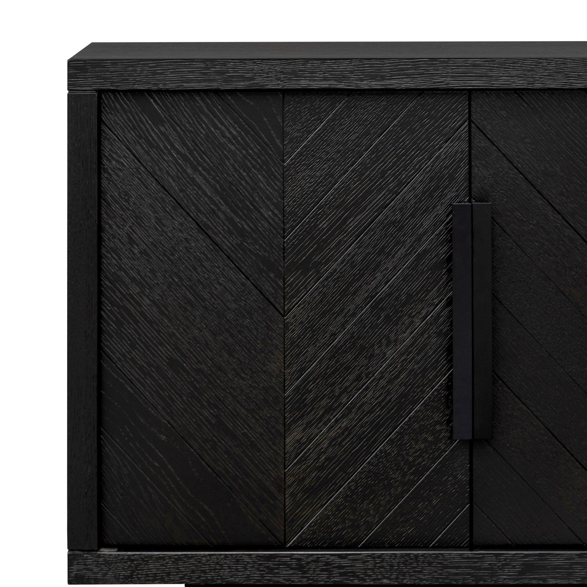 Miriam 2m Oak Buffet Unit - Textured Espresso Black
