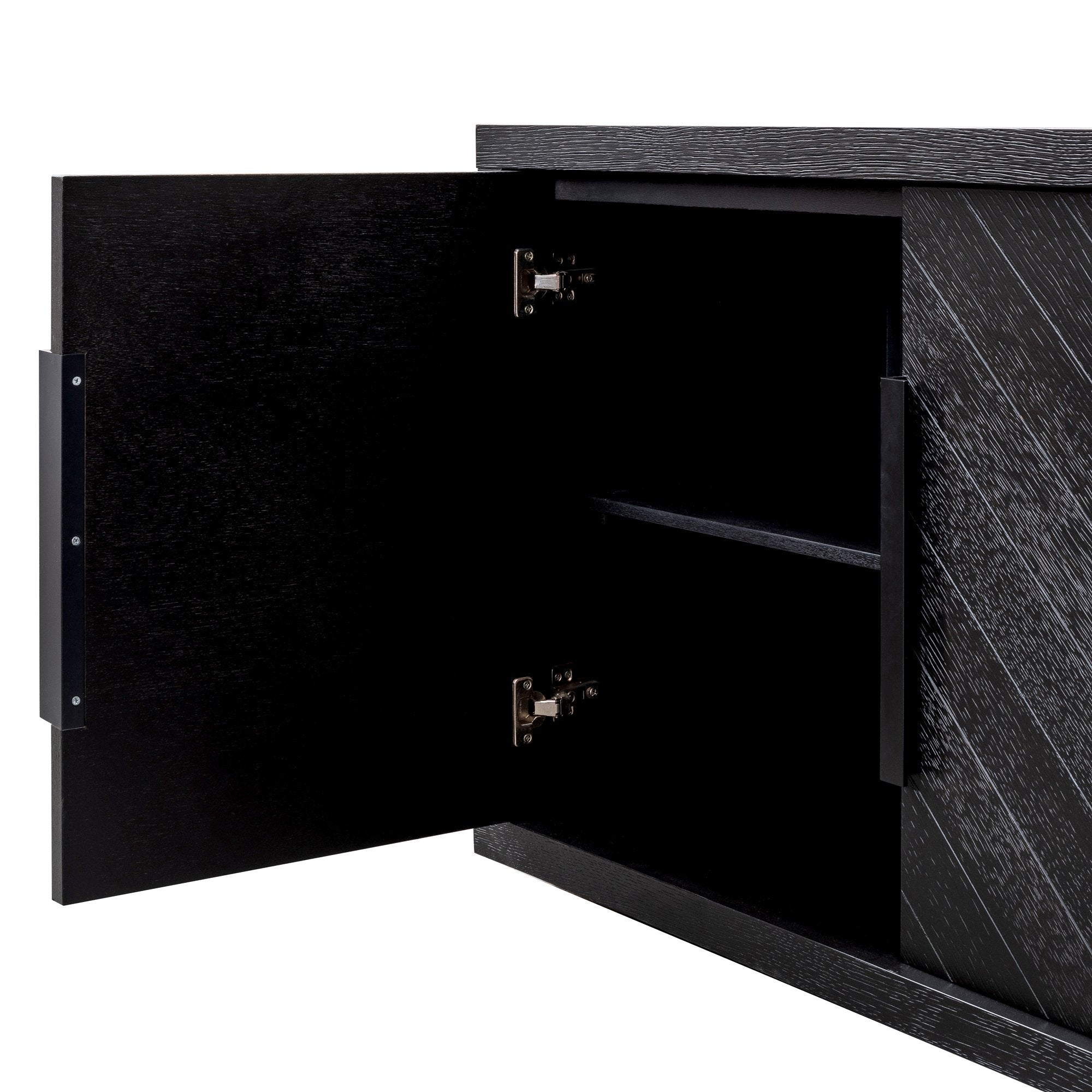 Miriam 2m Oak Buffet Unit - Textured Espresso Black