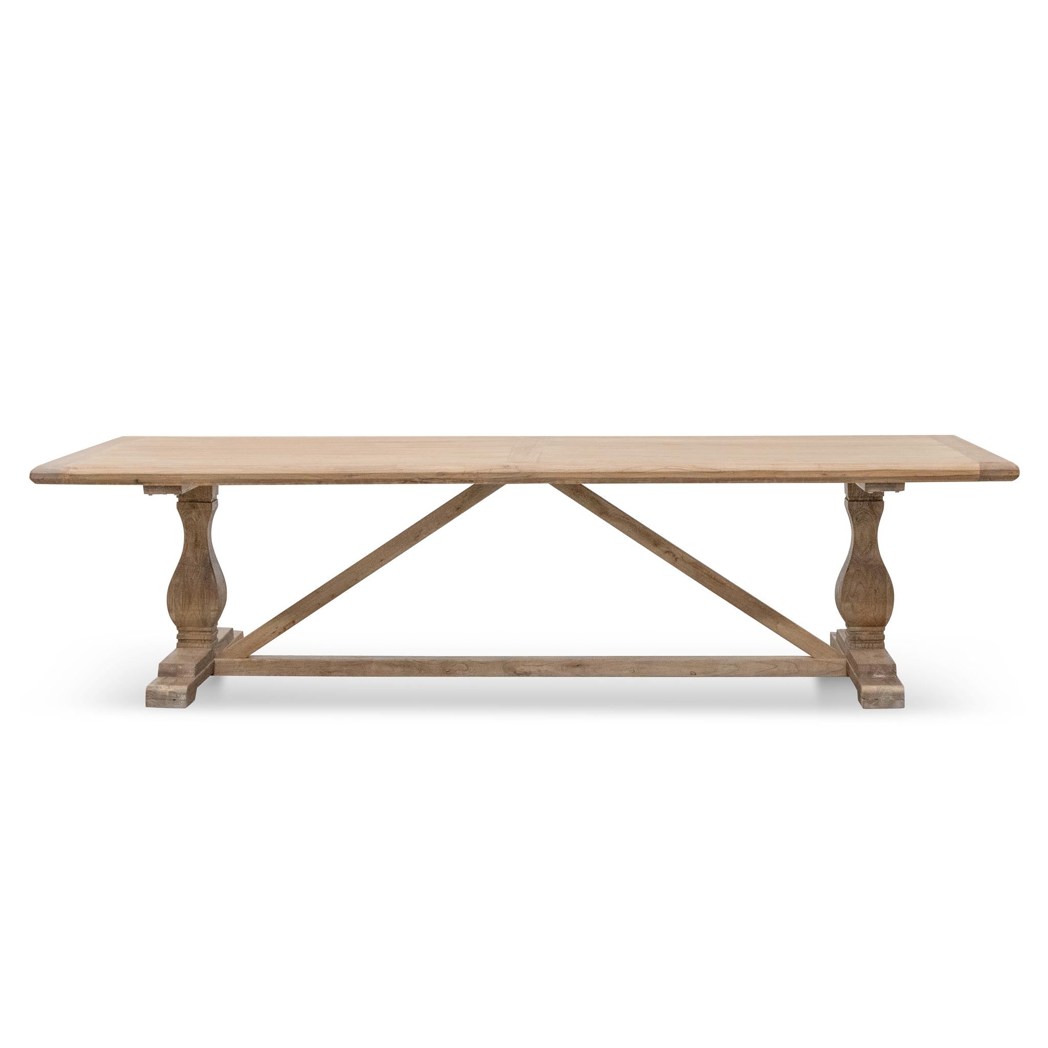 CDT514 3m Reclaimed Elm Dining Table - Rustic Natural