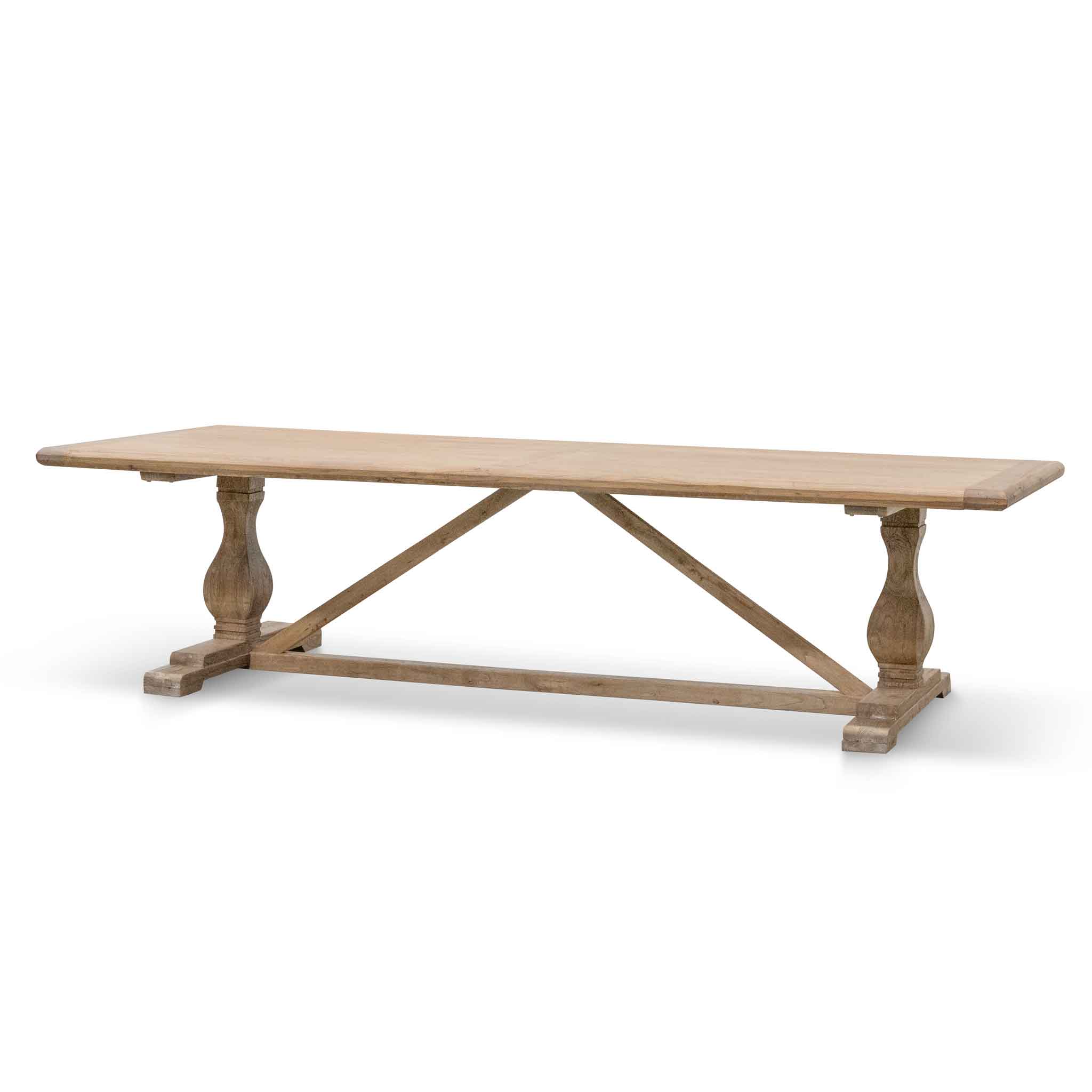 CDT514 3m Reclaimed Elm Dining Table - Rustic Natural