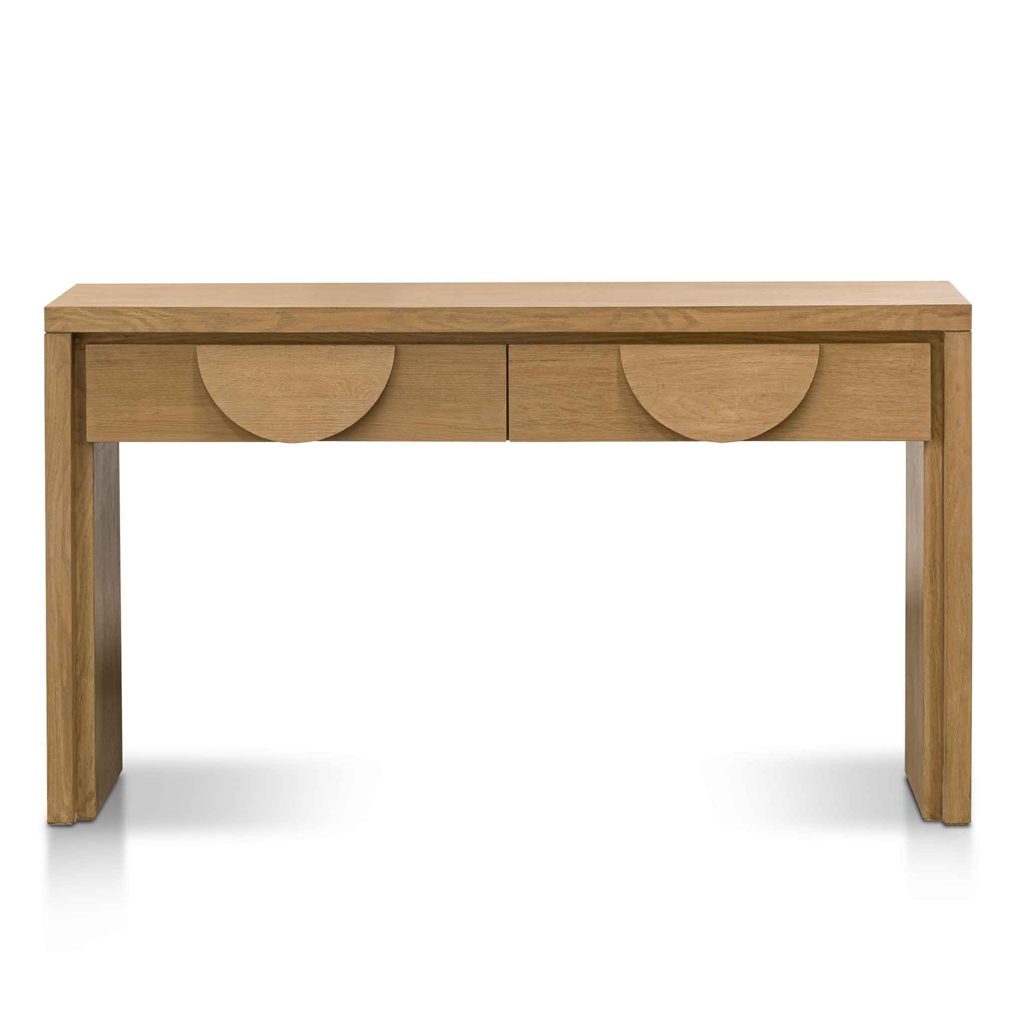 140cm Console Table with Drawers - Dusty Oak - image 2
