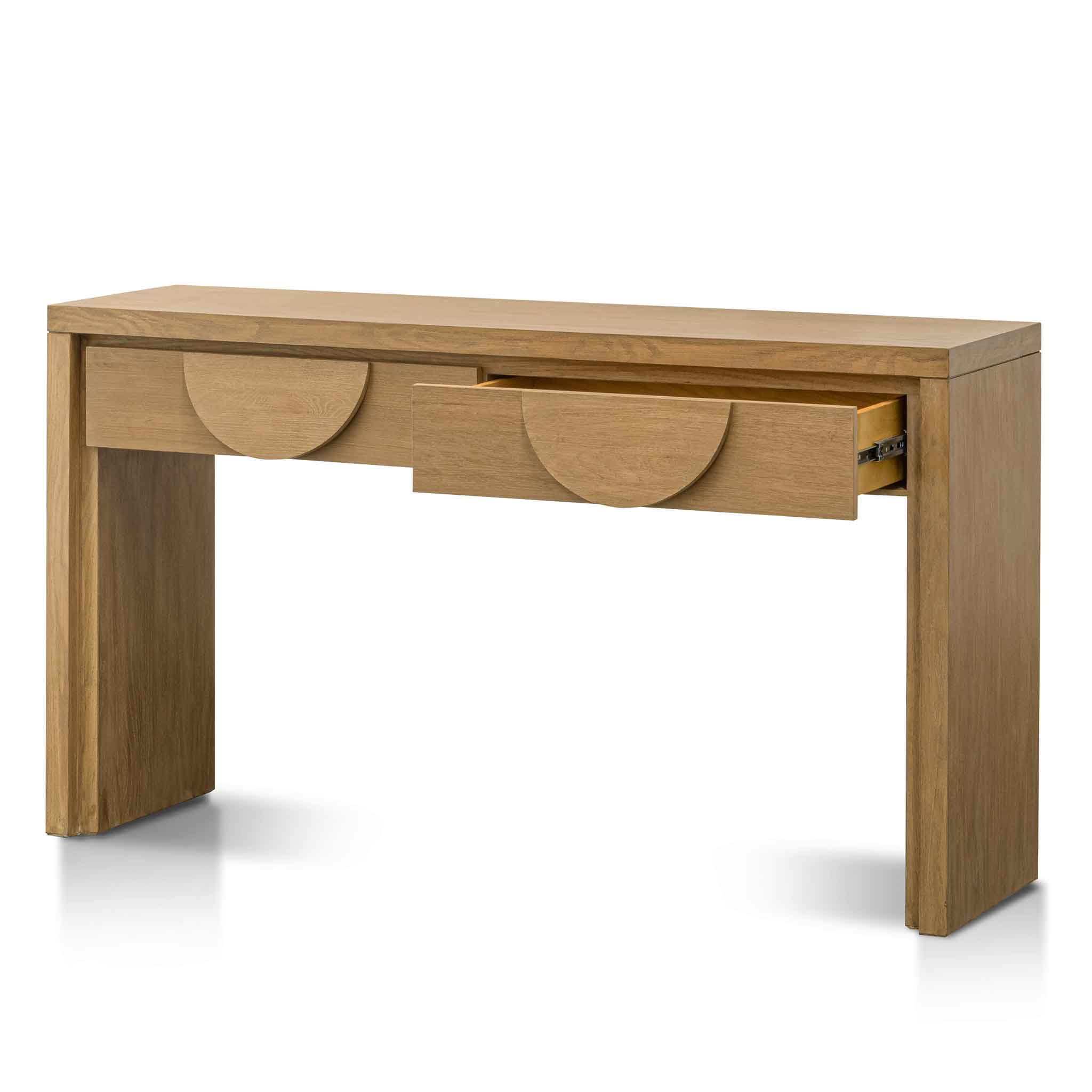 140cm Console Table with Drawers - Dusty Oak - image 4