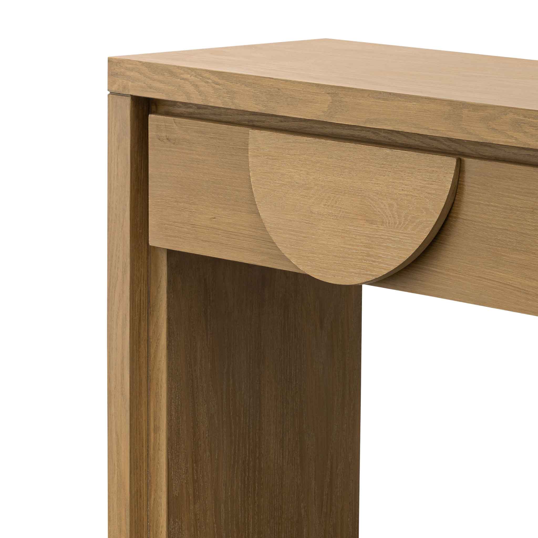 140cm Console Table with Drawers - Dusty Oak - image 5