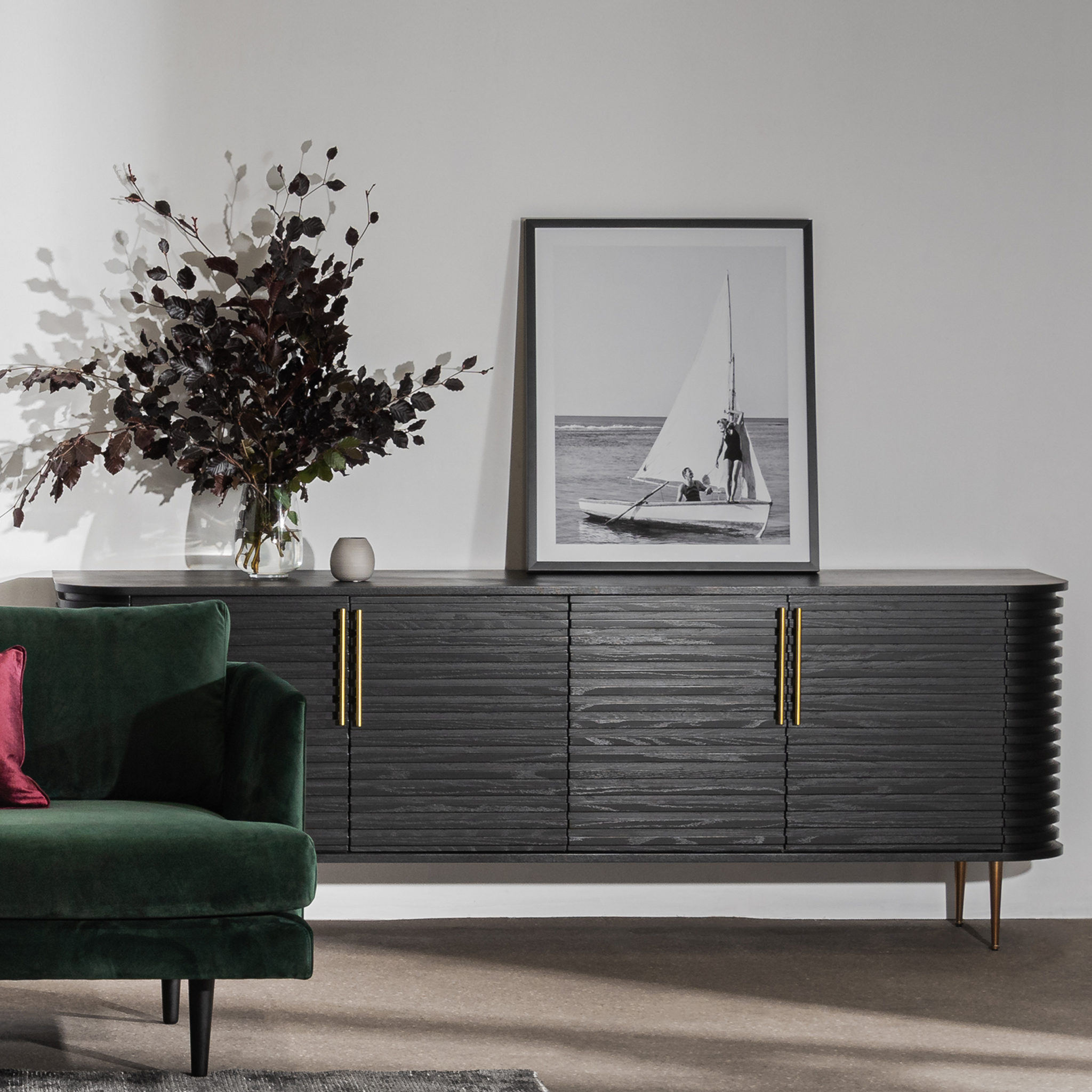 2.2m Buffet Unit - Textured Espresso Black