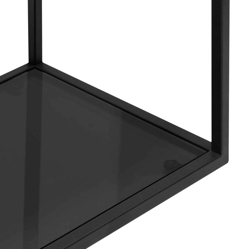 Brynhildr 1.2m Grey Glass Console Table - Black Base