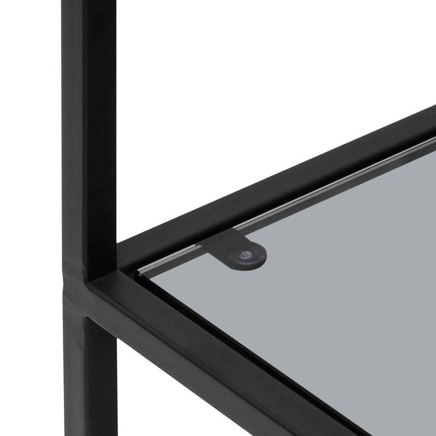 Brynhildr 1.2m Grey Glass Console Table - Black Base