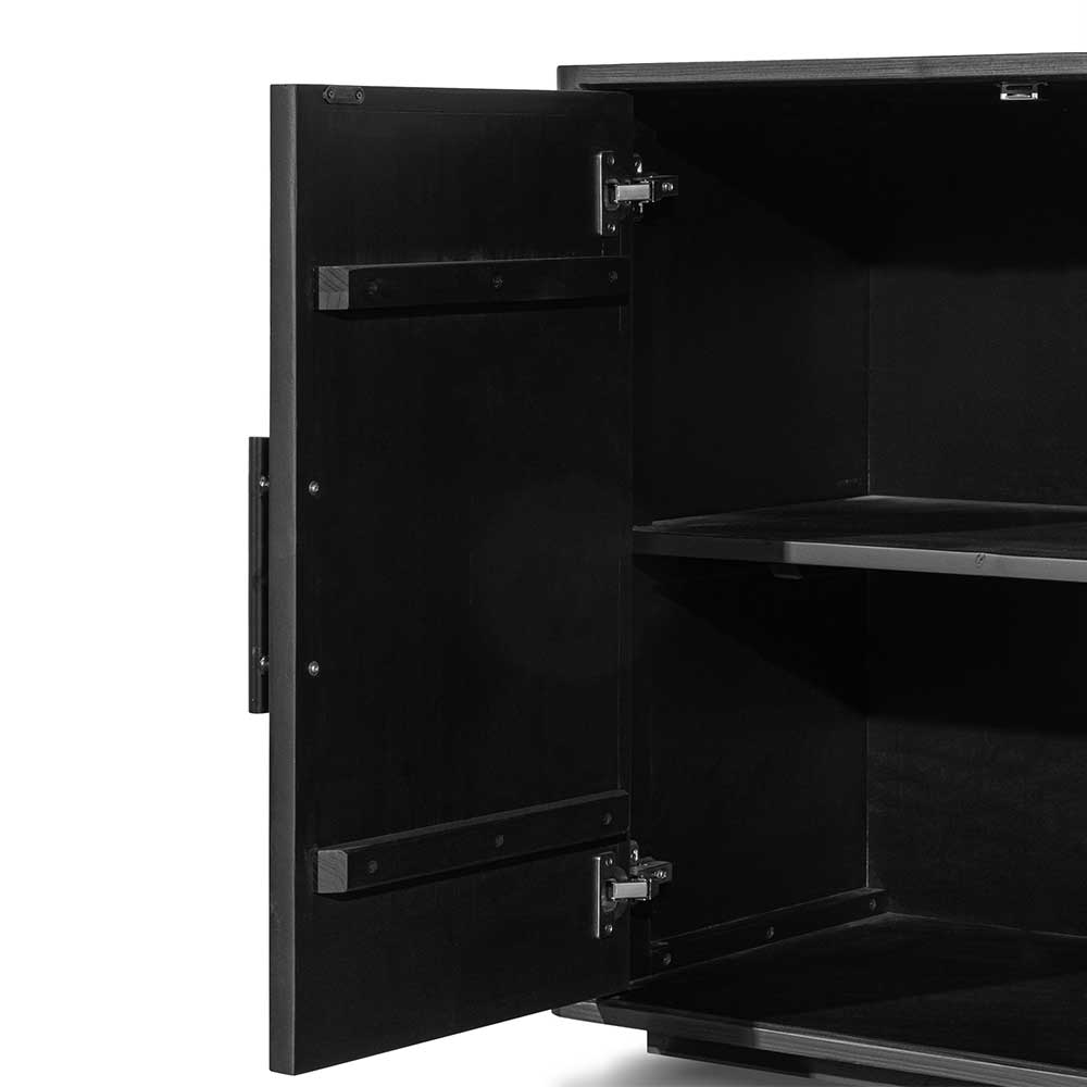 1.7m Wooden Buffet Unit - Full Black