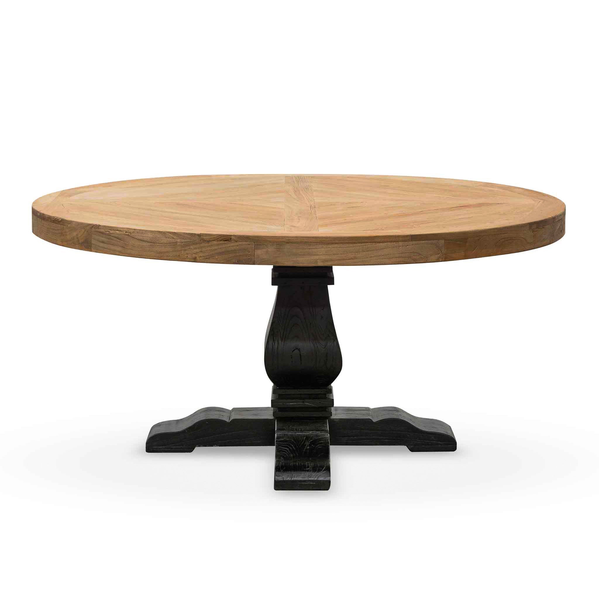 CDT6561 1.6m Round Dining Table - Natural in Black Base