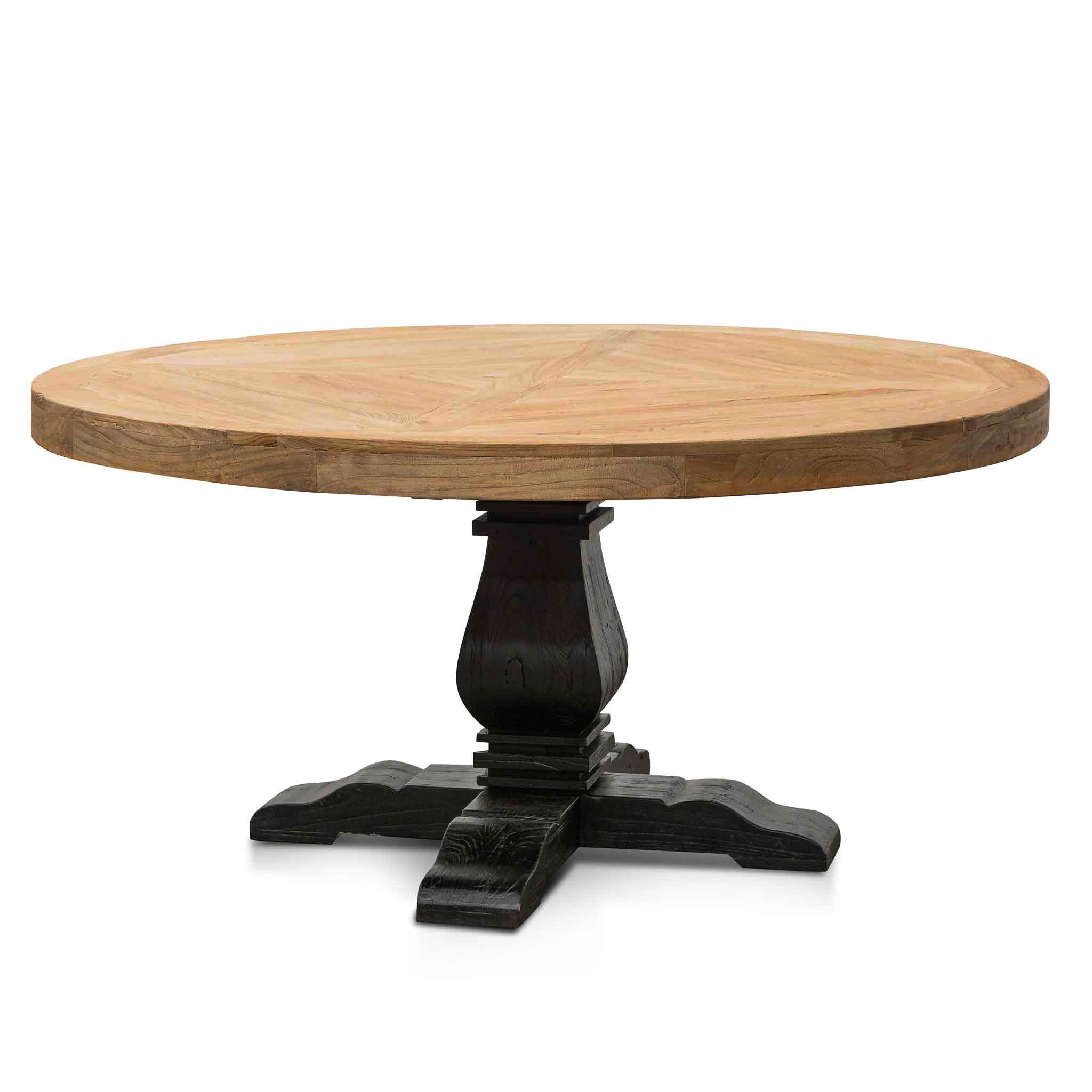 CDT6561 1.6m Round Dining Table - Natural in Black Base