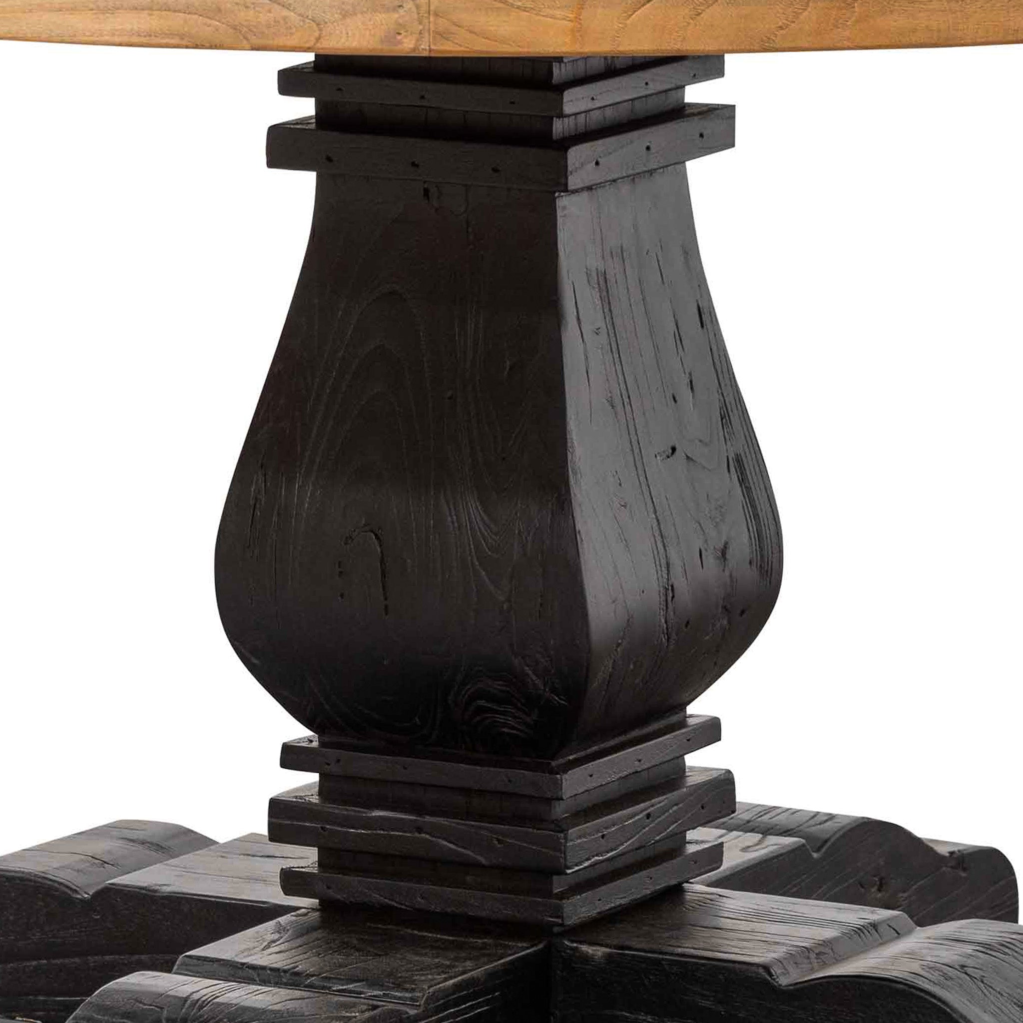 CDT6561 1.6m Round Dining Table - Natural in Black Base