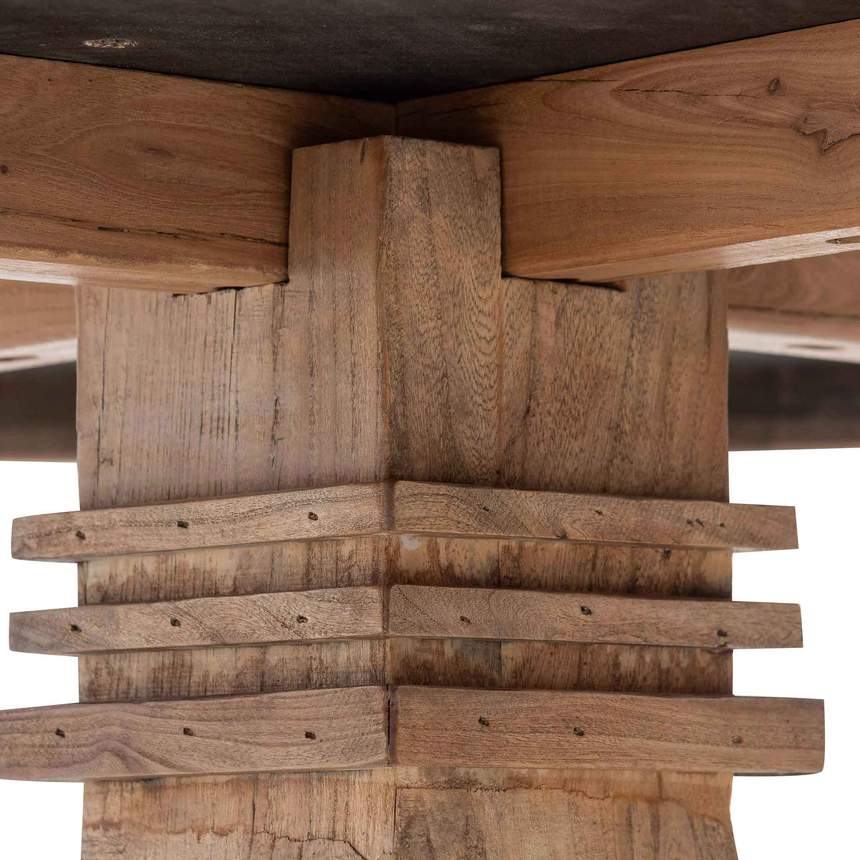 1.6m Round Dining Table - Natural Top - Natural Base