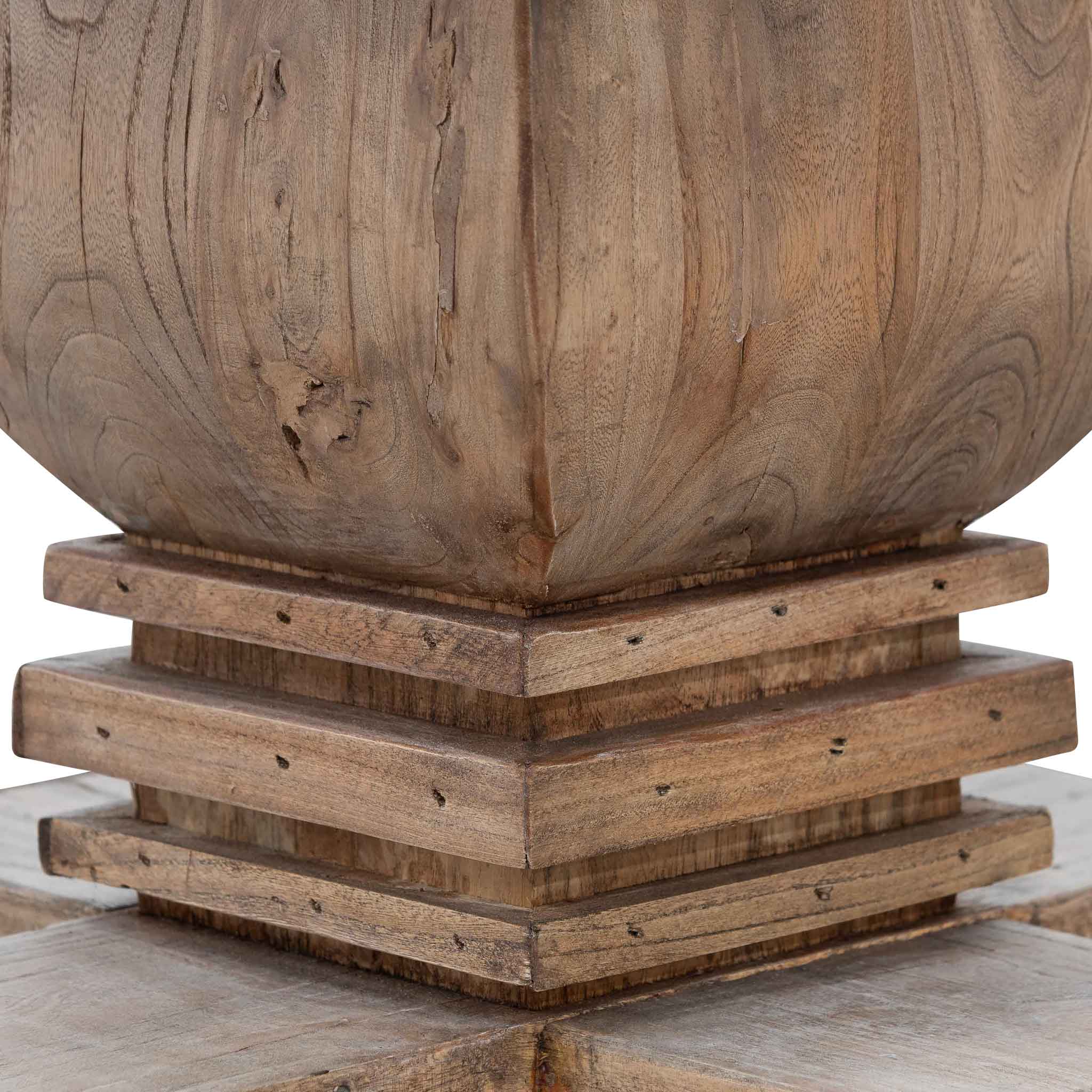 Kara Reclaimed 1.6m Round Dining Table - Natural Top and Natural Base