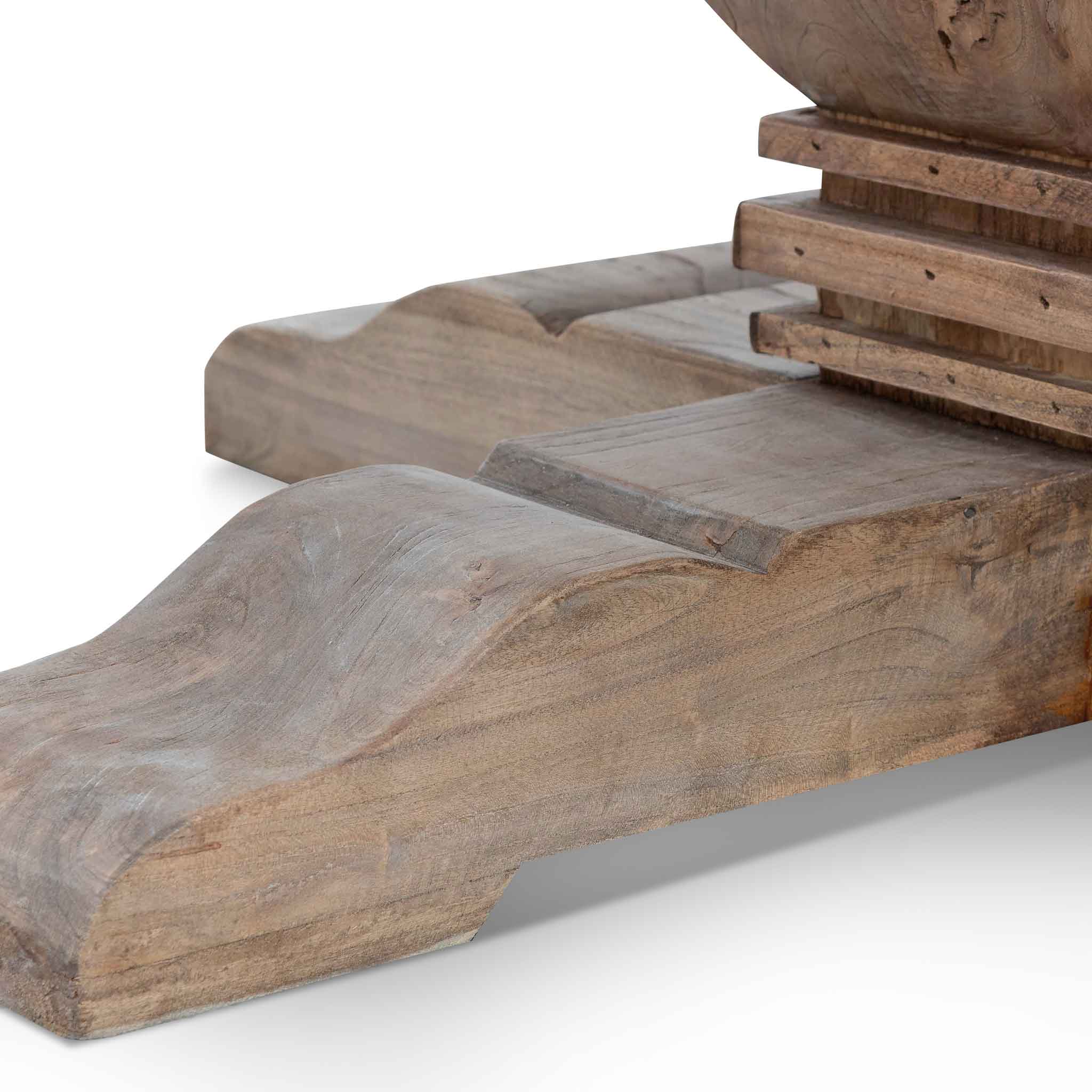 Kara Reclaimed 1.6m Round Dining Table - Natural Top and Natural Base