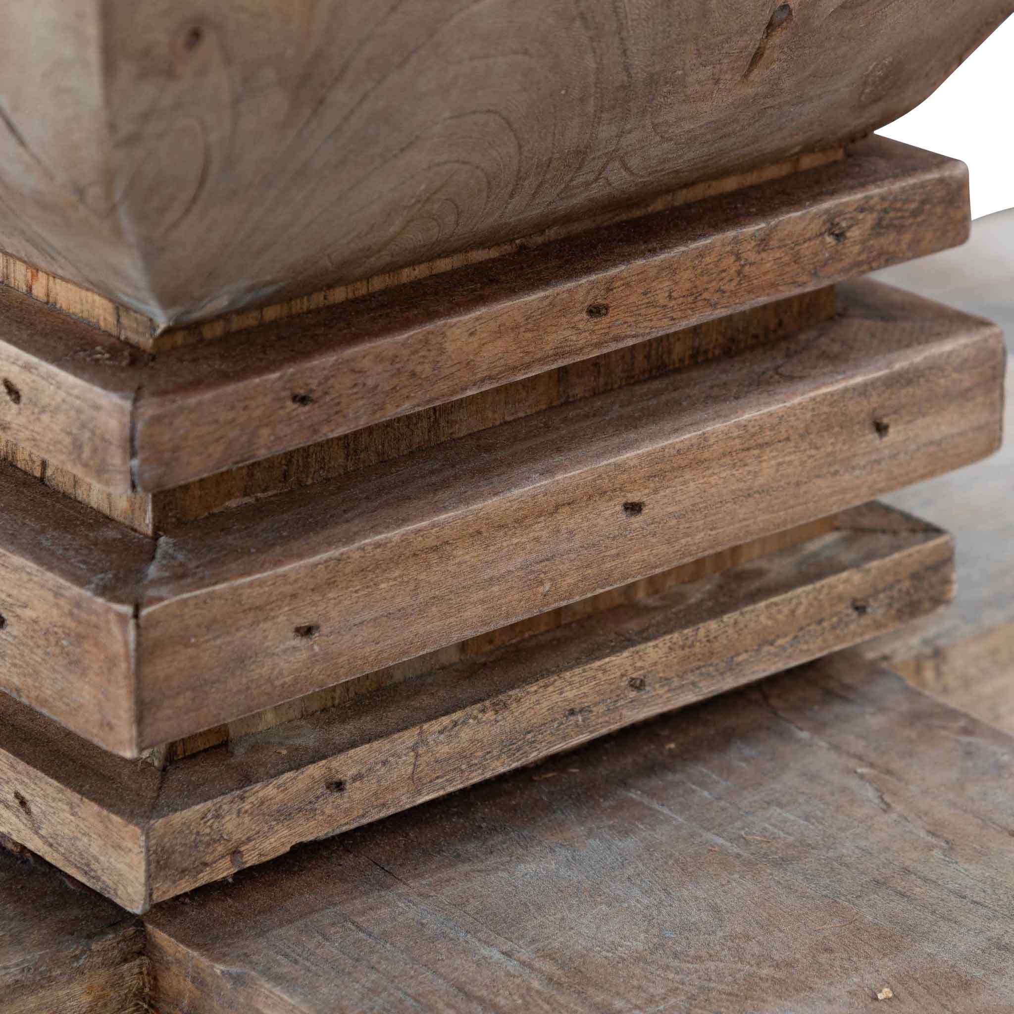 Kara Reclaimed 1.6m Round Dining Table - Natural Top and Natural Base