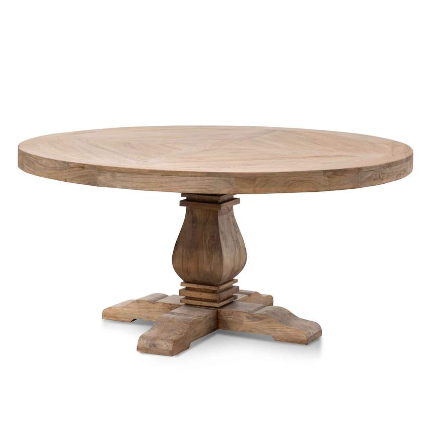 1.6m Round Dining Table - Natural Top - Natural Base