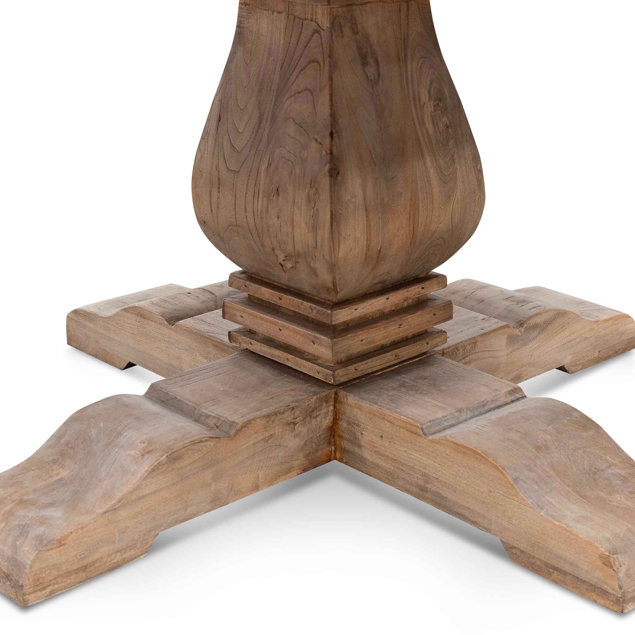 Kara Reclaimed 1.6m Round Dining Table - Natural Top and Natural Base