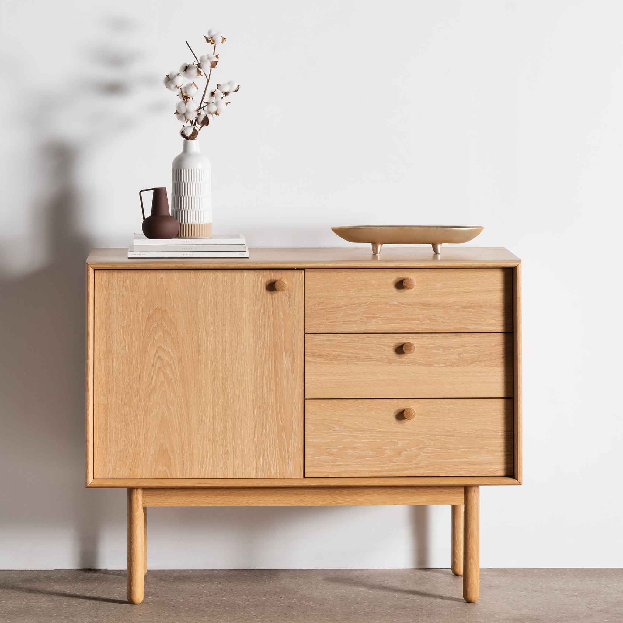 Narrow Wooden Sideboard and Buffet - Natural