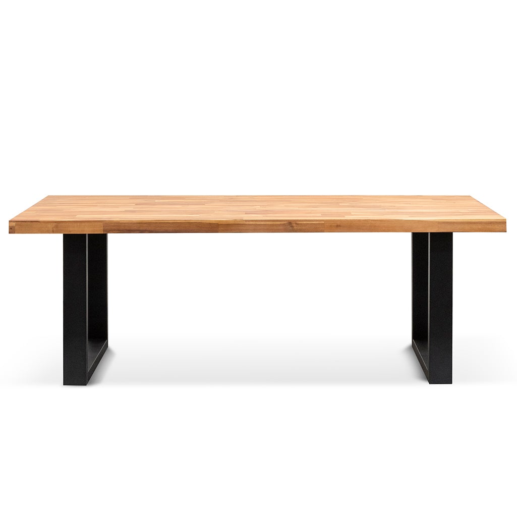 2.1m Dining Table - Natural with Black Leg