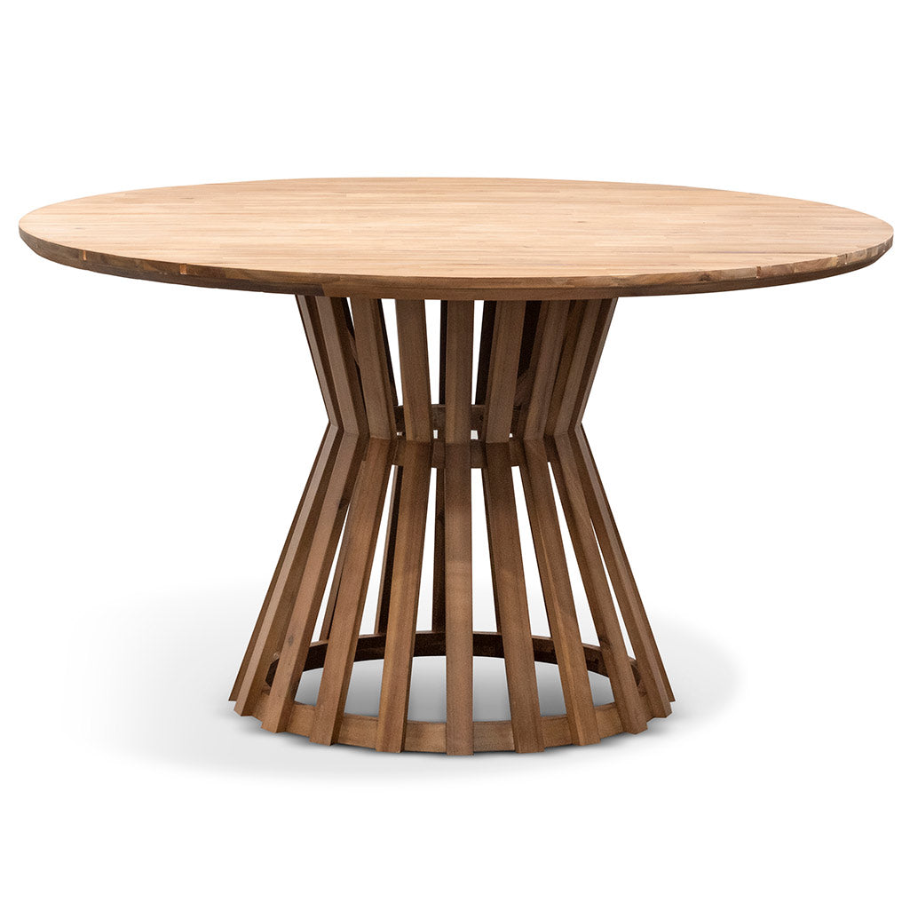 1.35m Round Dining Table - Light Natural Acacia