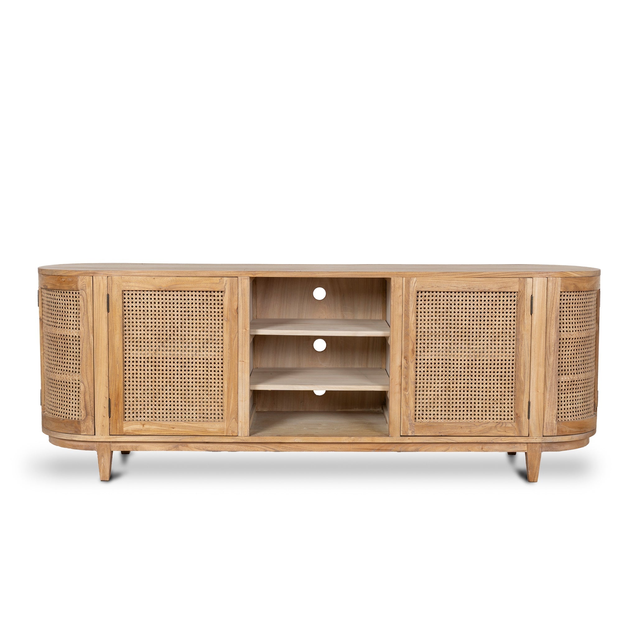 CDT6768 2.1m Sideboard Unit - Natural with Rattan Doors