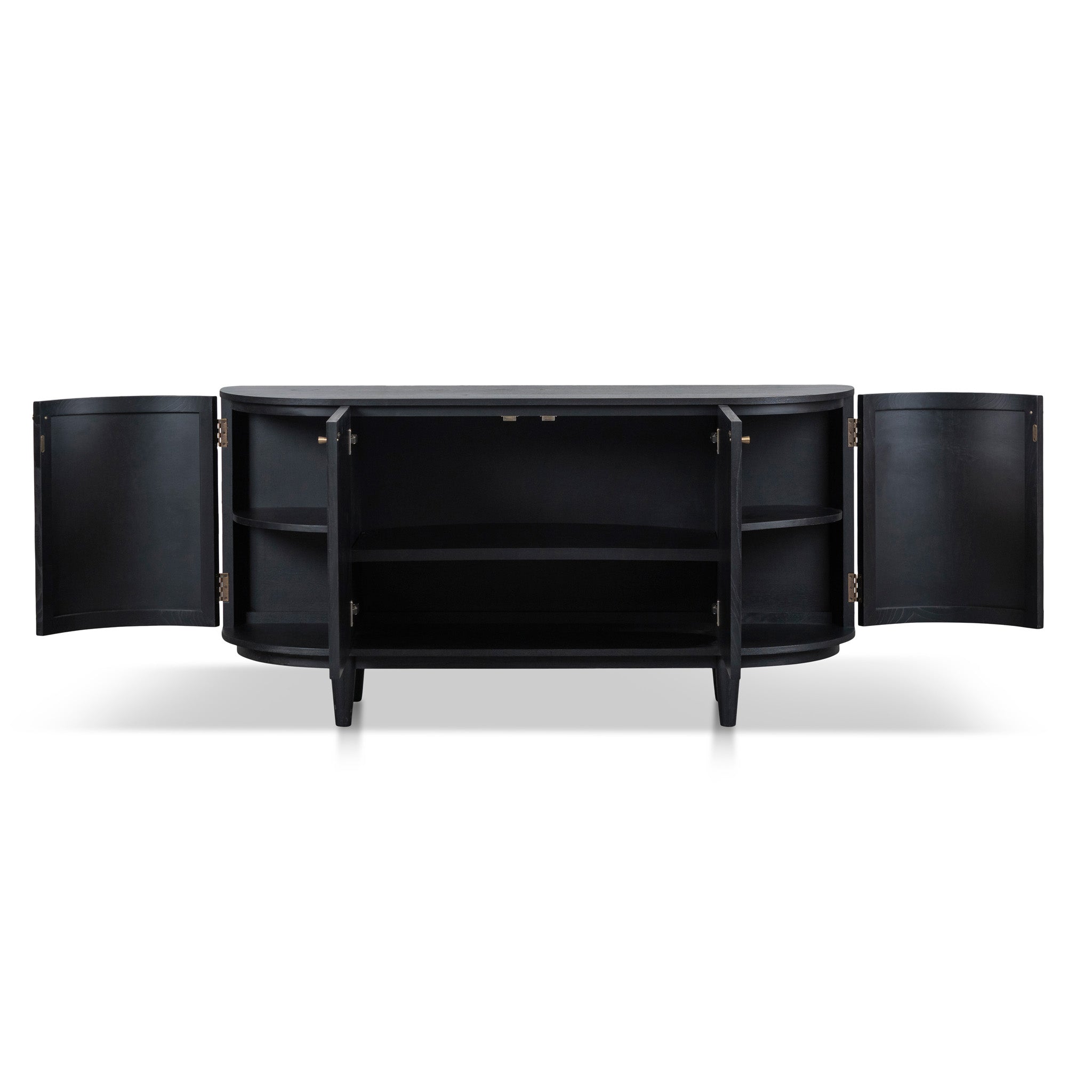 1.7m Black Elm Sideboard - Rattan Doors