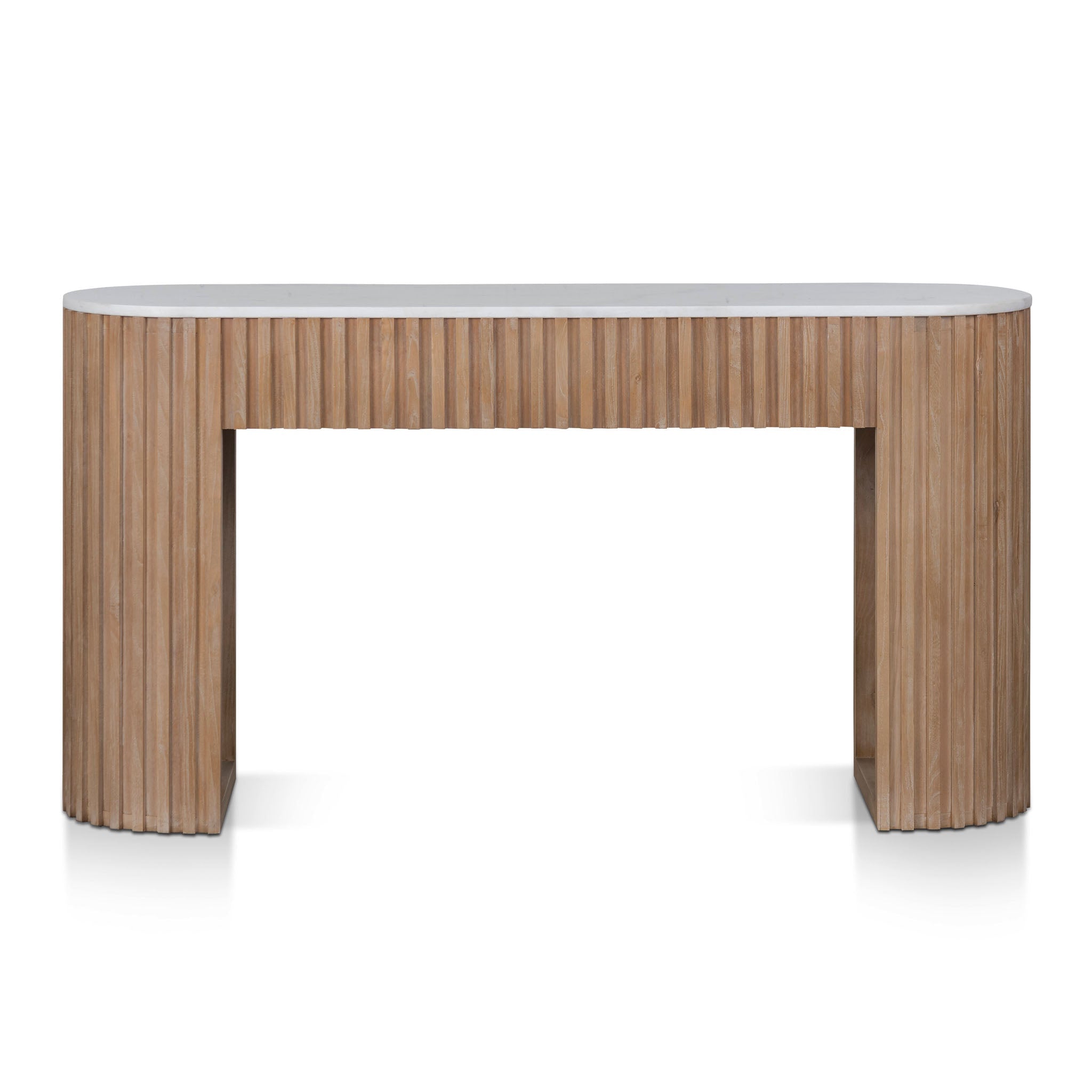 CDT6960-NI 1.6m White Marble Console Table - Natural
