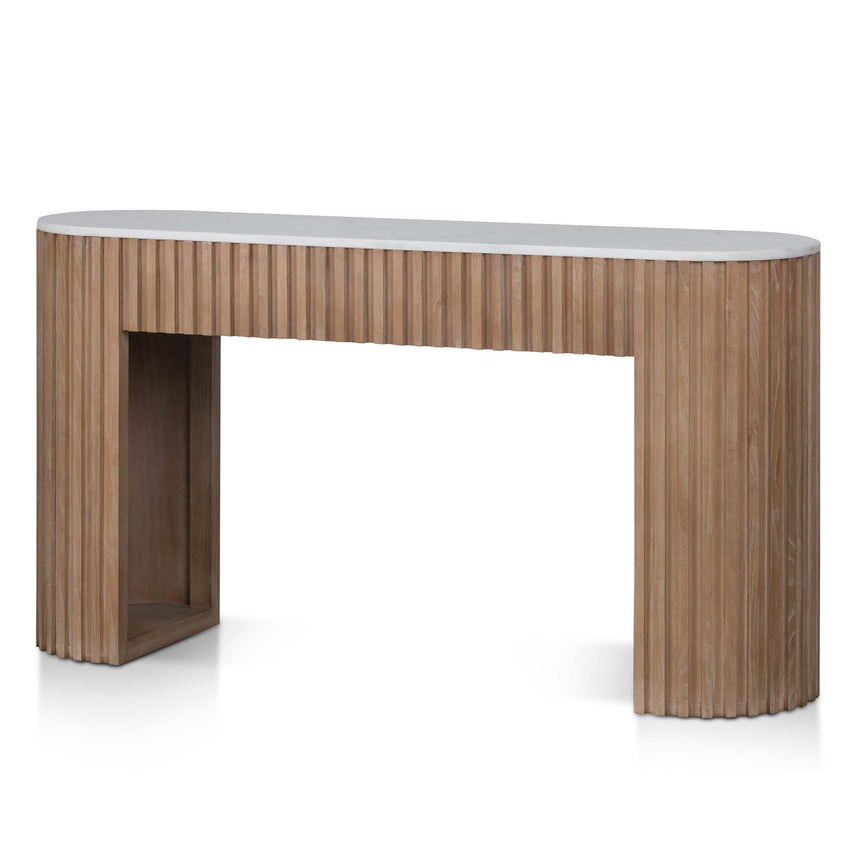 1.6m White Marble Console Table - Natural