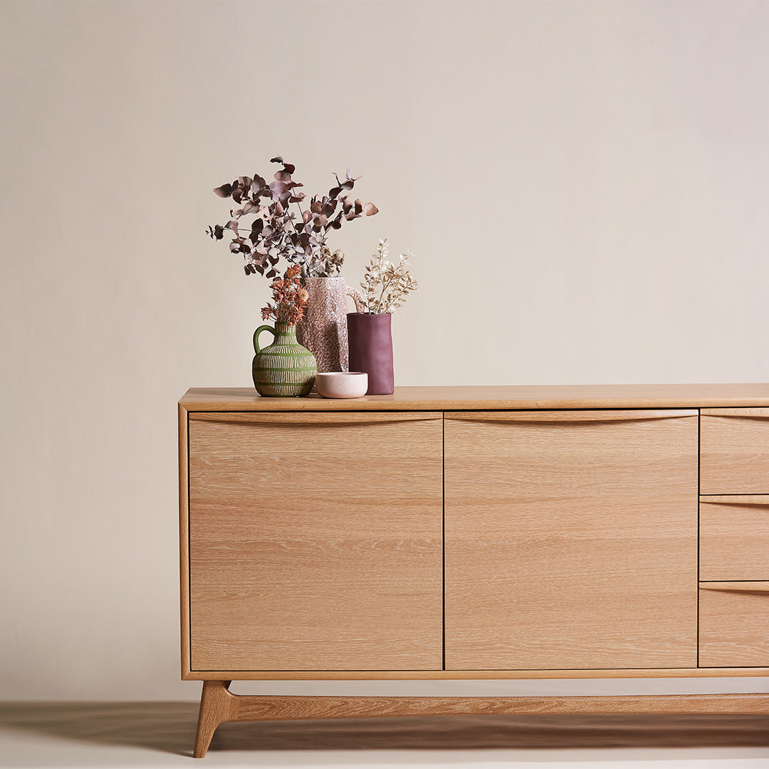 Brendon 1.6m Sideboard Unit with Drawers - Natural Oak