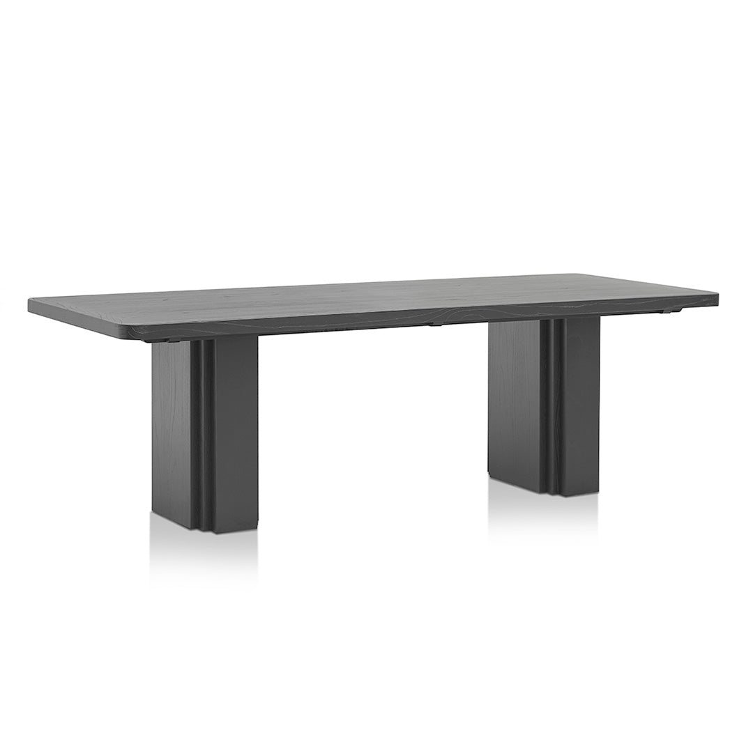 2.4m Elm Dining Table - Full Black