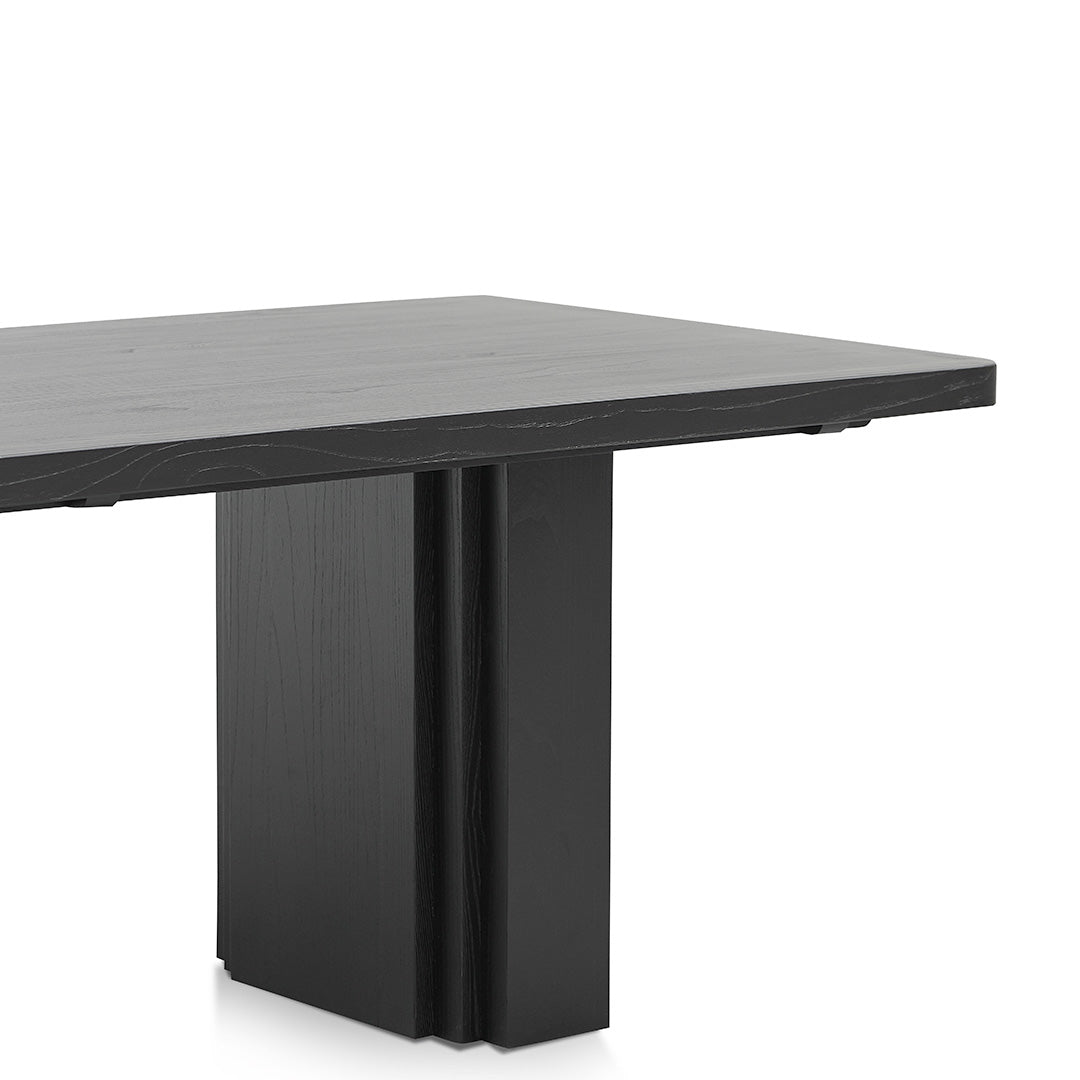 2.4m Elm Dining Table - Full Black - Kathleen