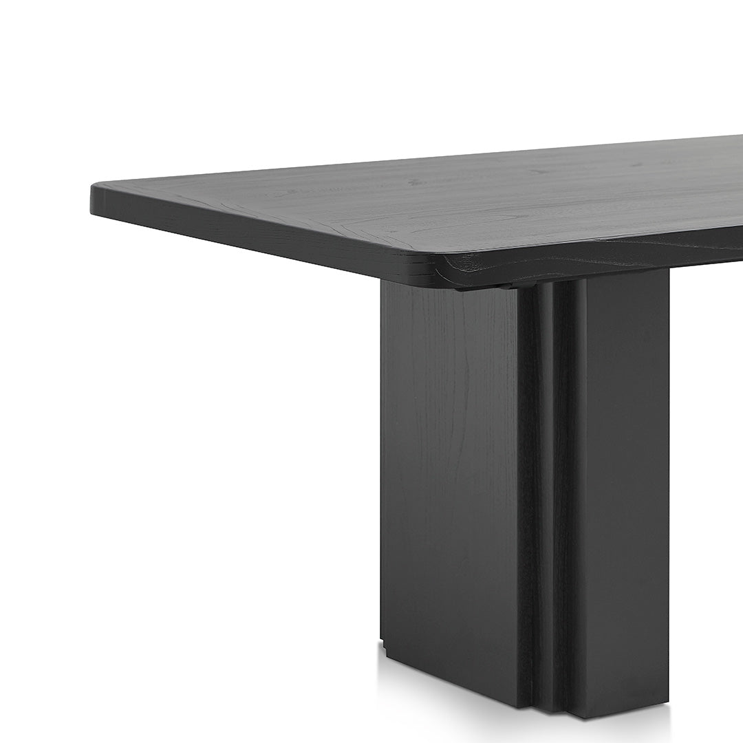 2.4m Elm Dining Table - Full Black - Kathleen
