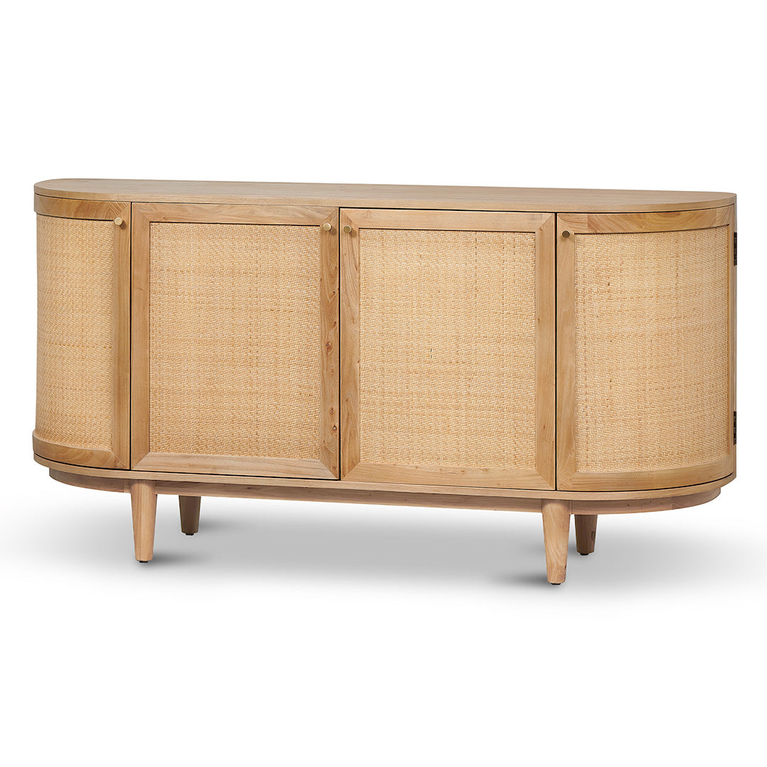 1.7m Natural Elm Sideboard - Rattan Doors