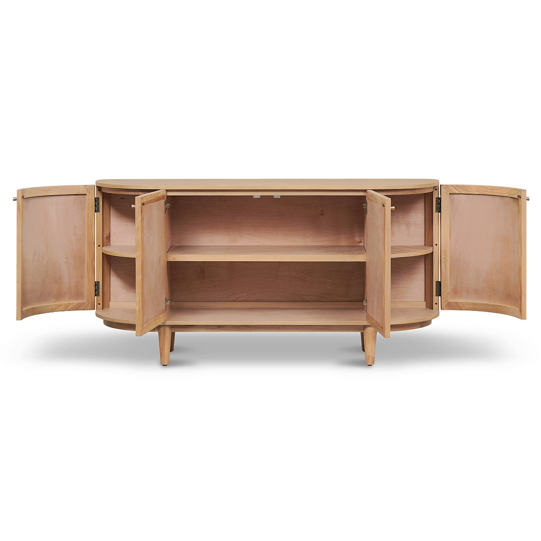 CDT8406-NI 1.7m Natural Elm Sideboard - Rattan Doors