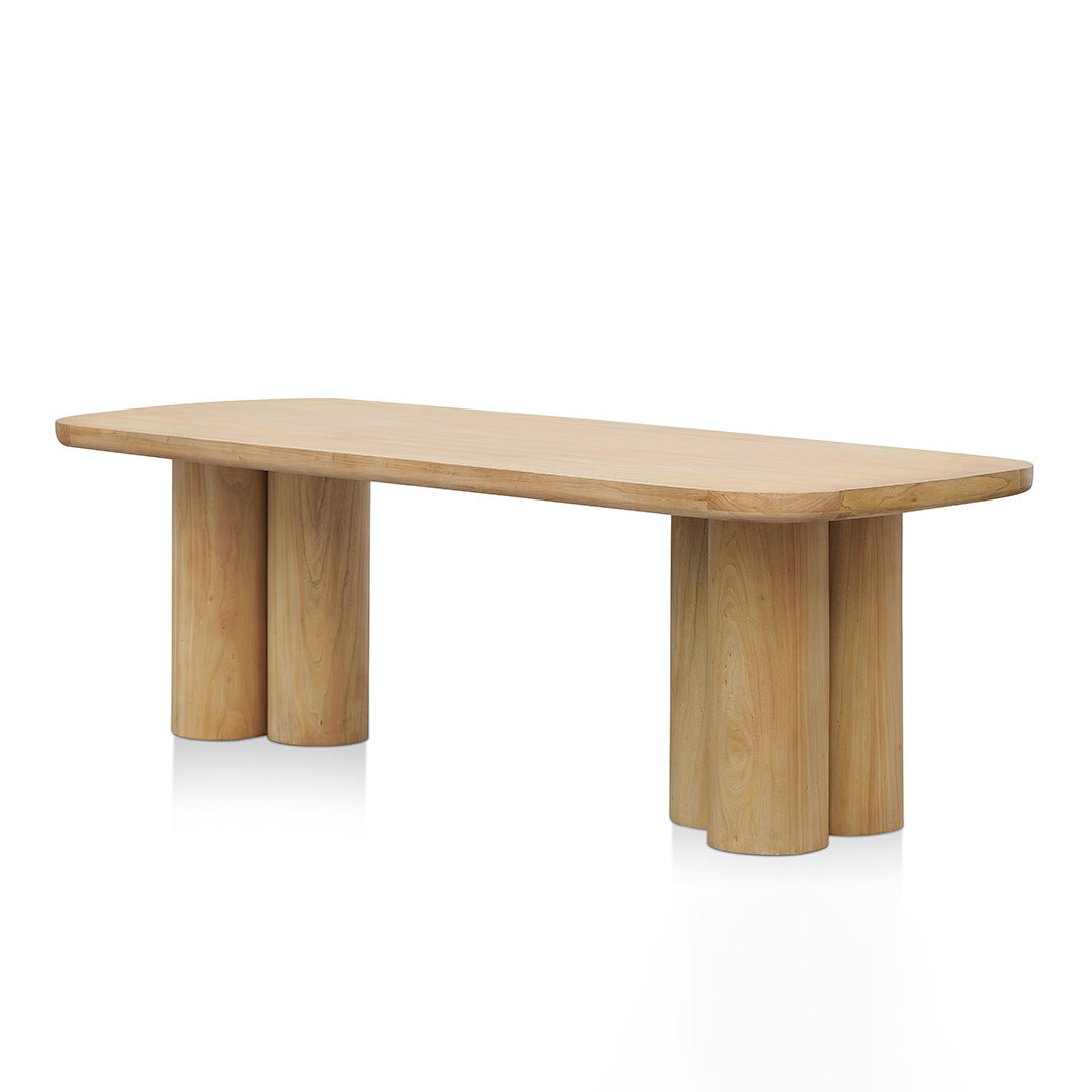 Hallie 2.4m Elm Dining Table - Light Natural