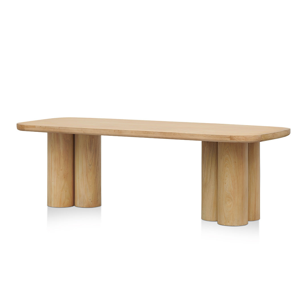 Hallie 2.4m Elm Dining Table - Light Natural