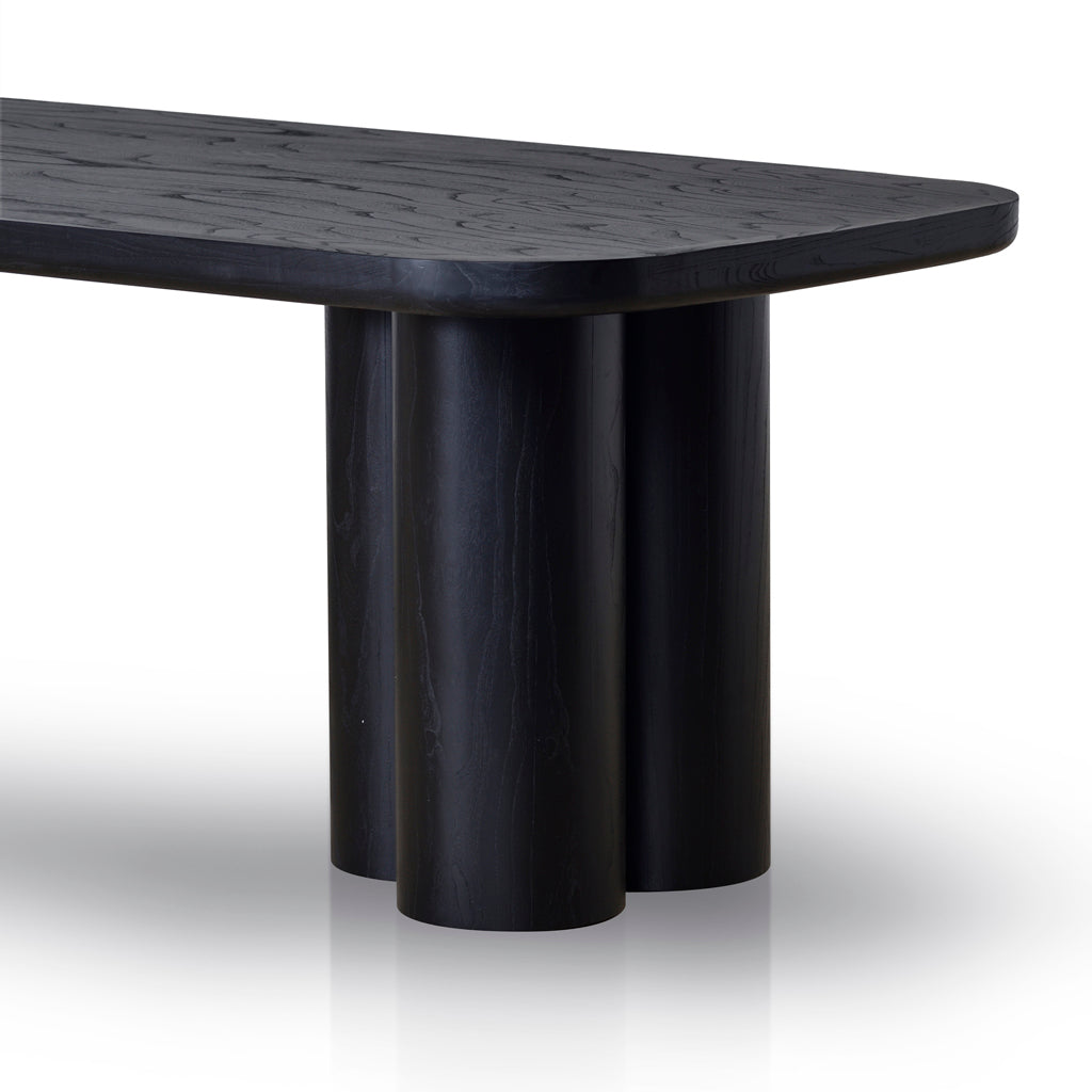 2.4m Elm Dining Table - Full Black