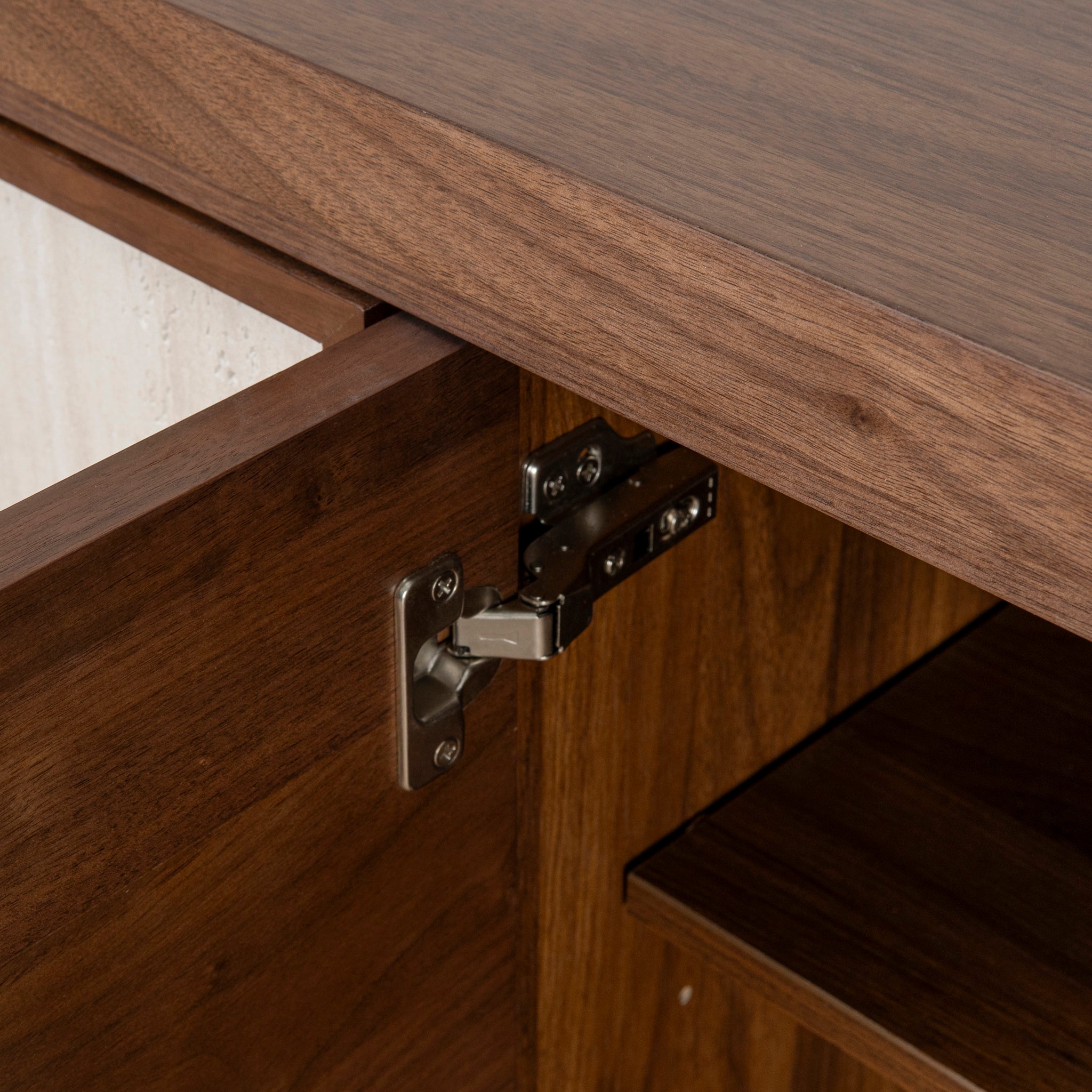 Beige Door Sideboard Unit - Walnut