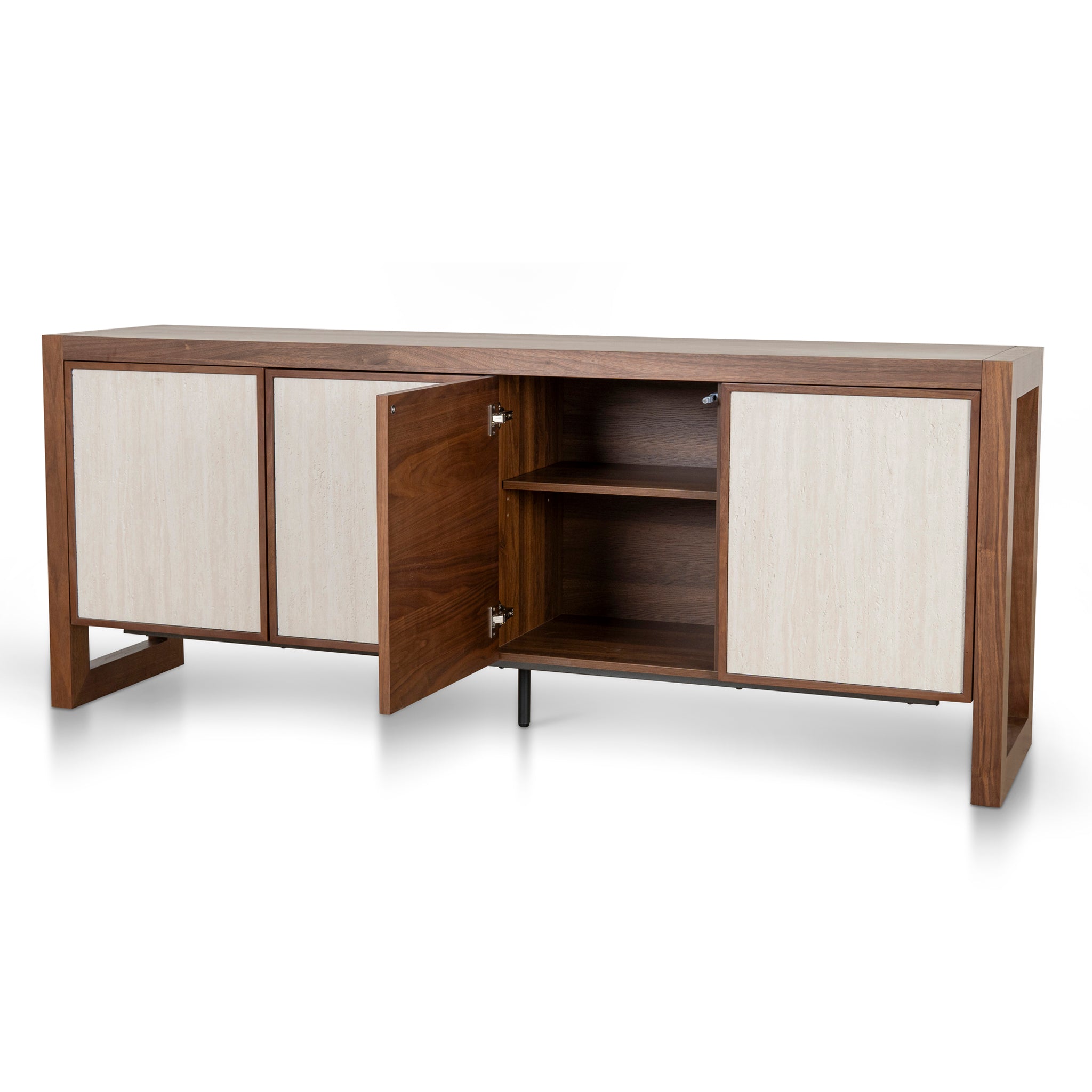 Beige Door Sideboard Unit - Walnut