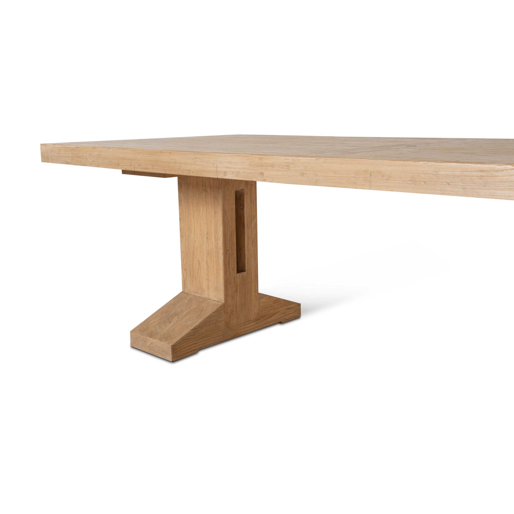 2.44m Elm Dining Table - Natural