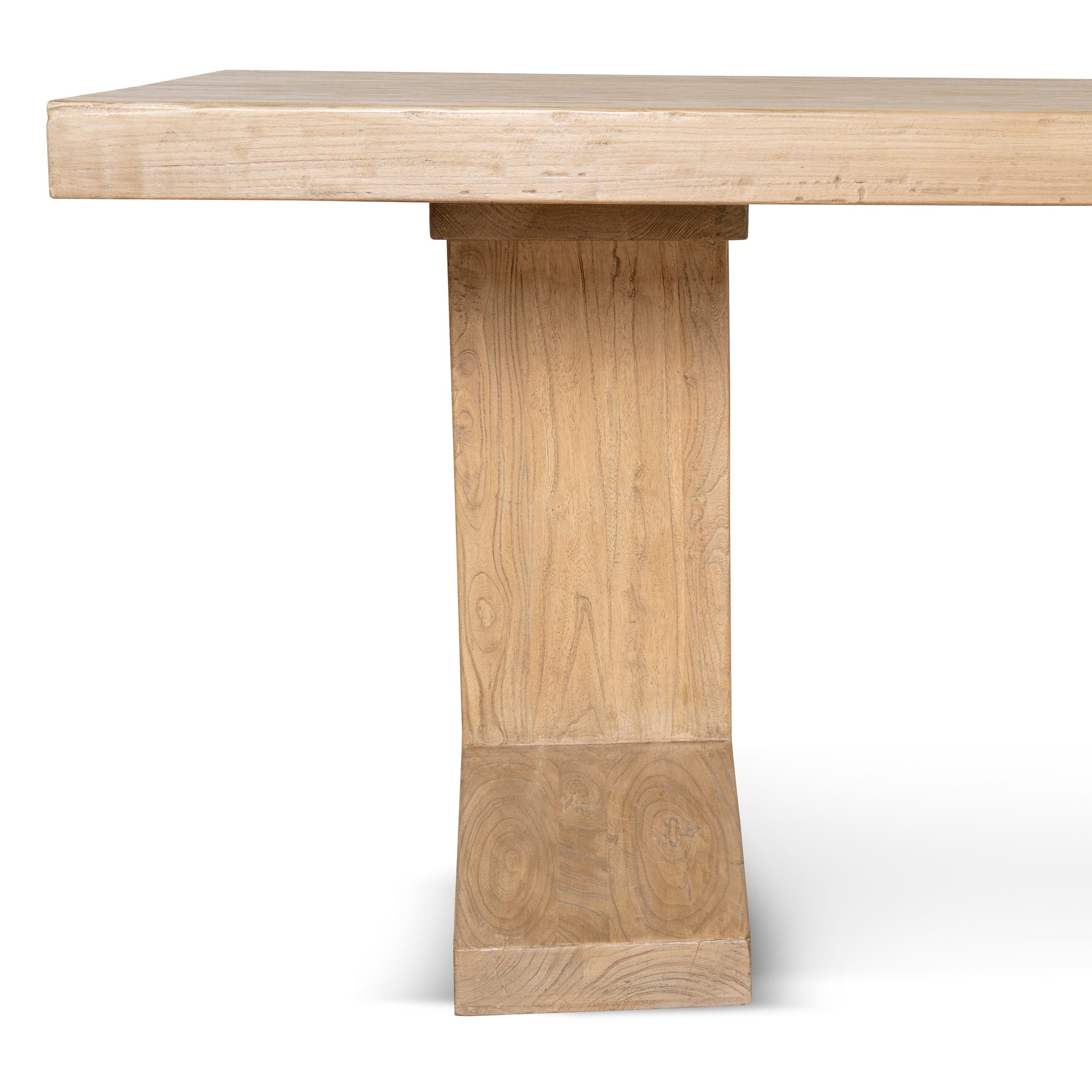 2.44m Elm Dining Table - Natural